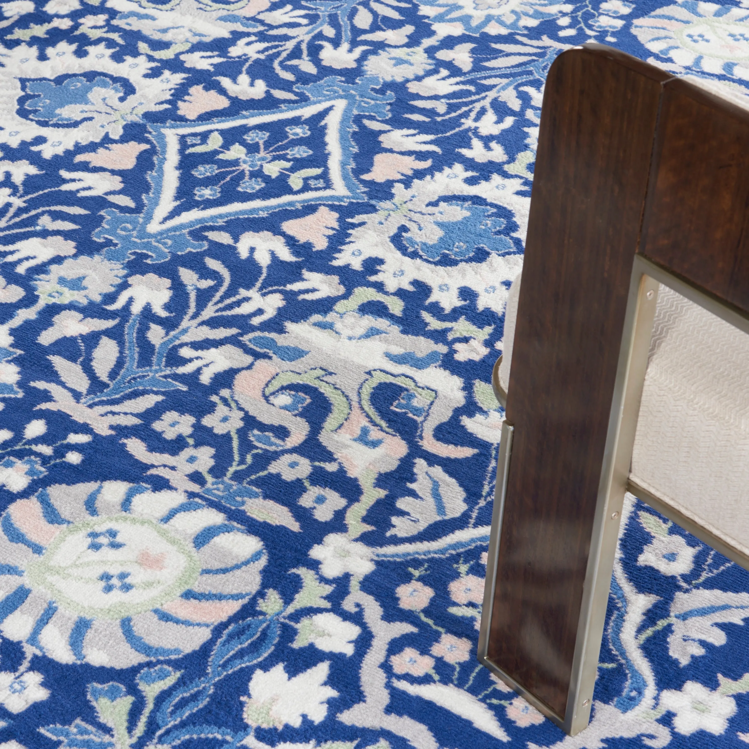 Nourison Whimsicle Modern Persian Floral Navy Ivory Area Rug