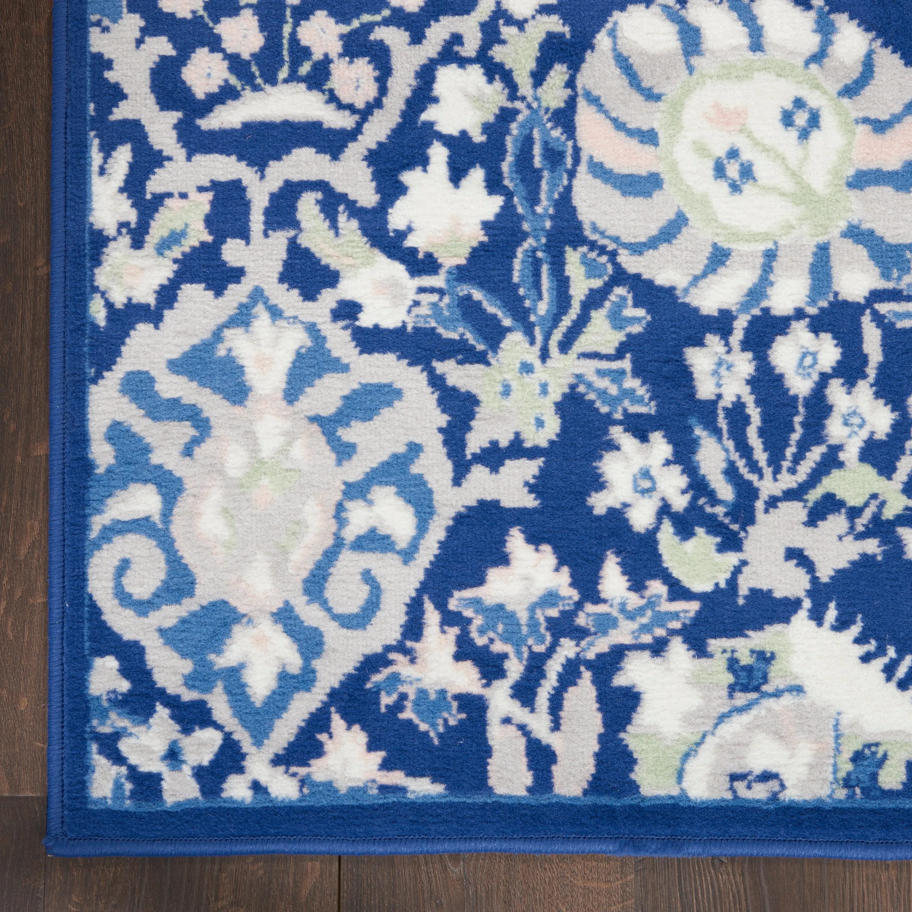 Nourison Whimsicle Modern Persian Floral Navy Ivory Area Rug