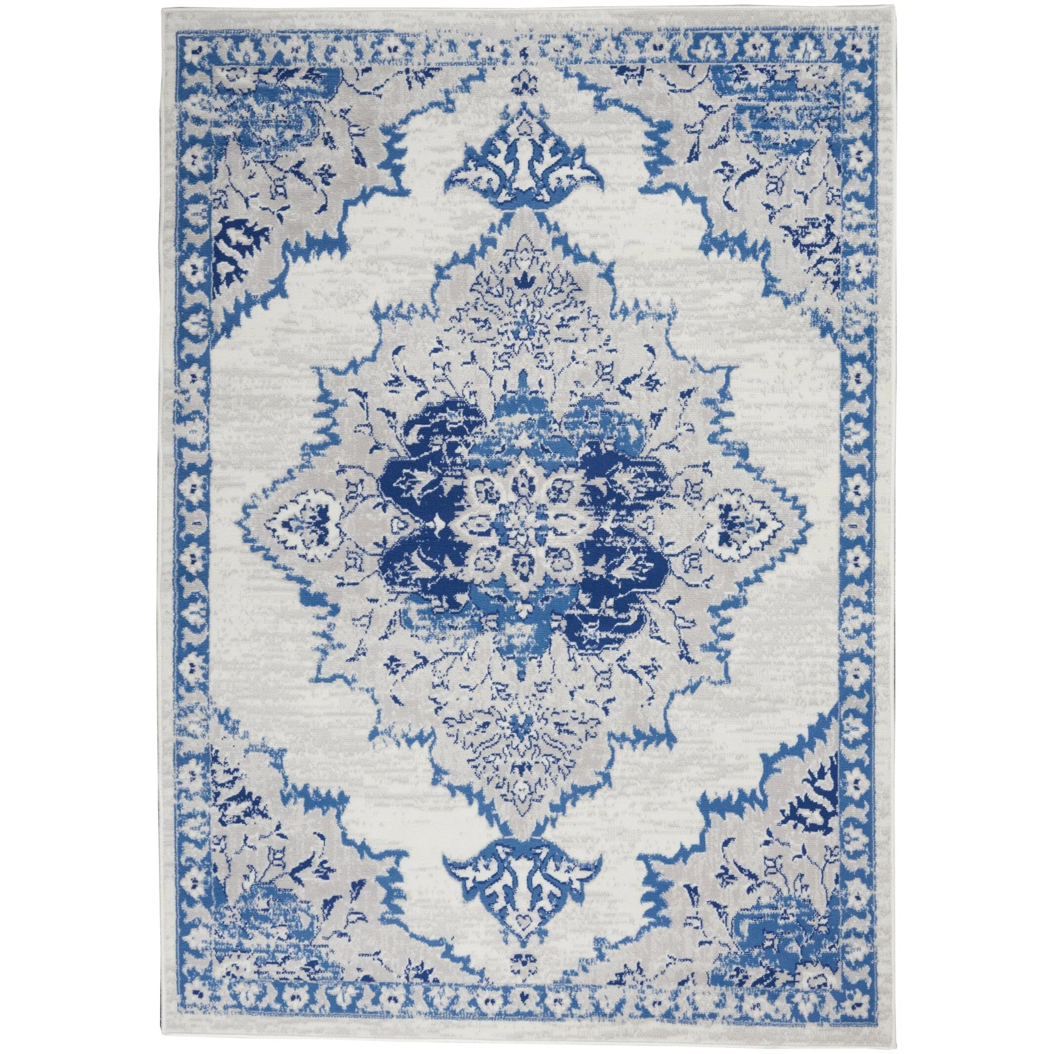 Nourison Whimsicle Persian Medallion Ivory Blue Area Rug