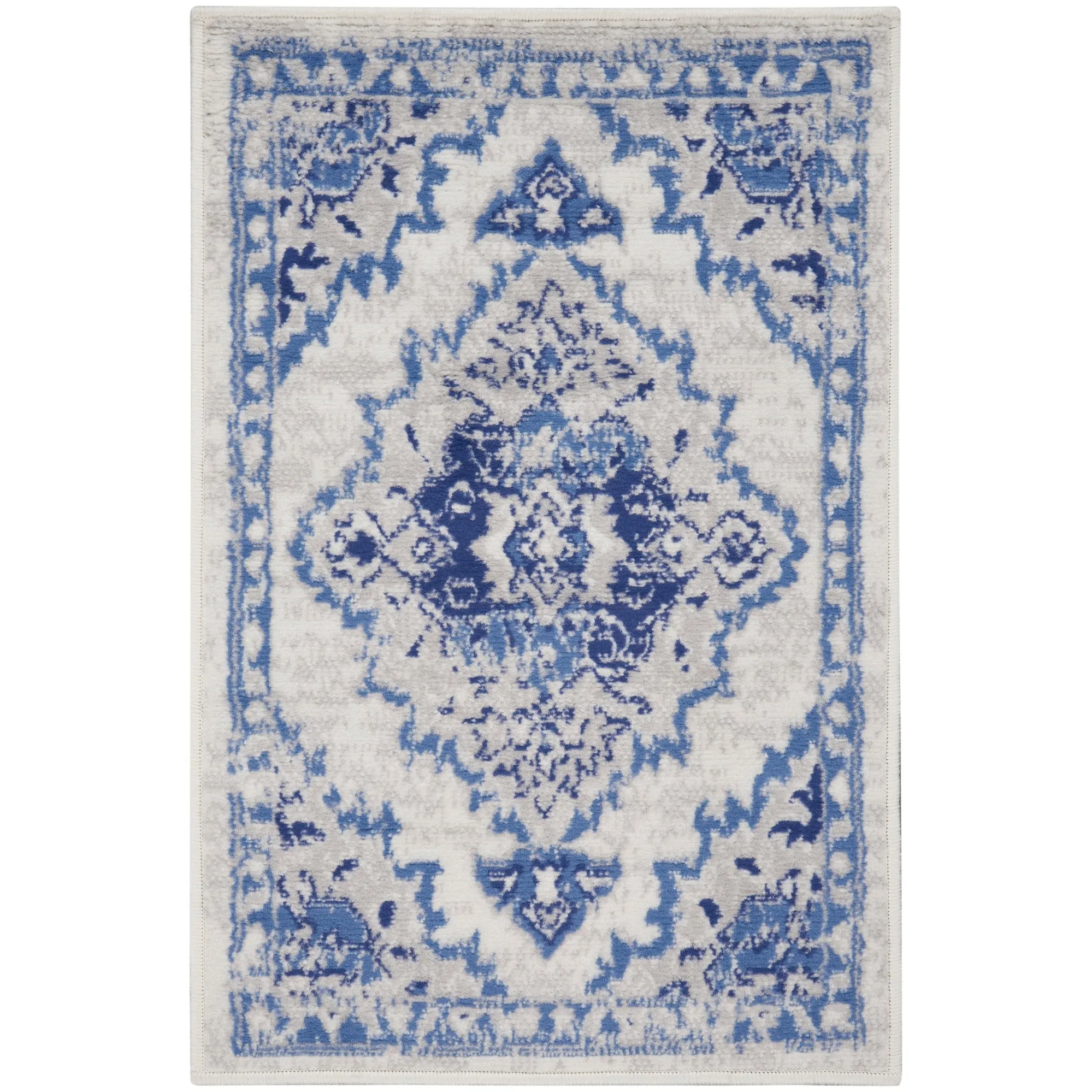 Nourison Whimsicle Persian Medallion Ivory Blue Area Rug