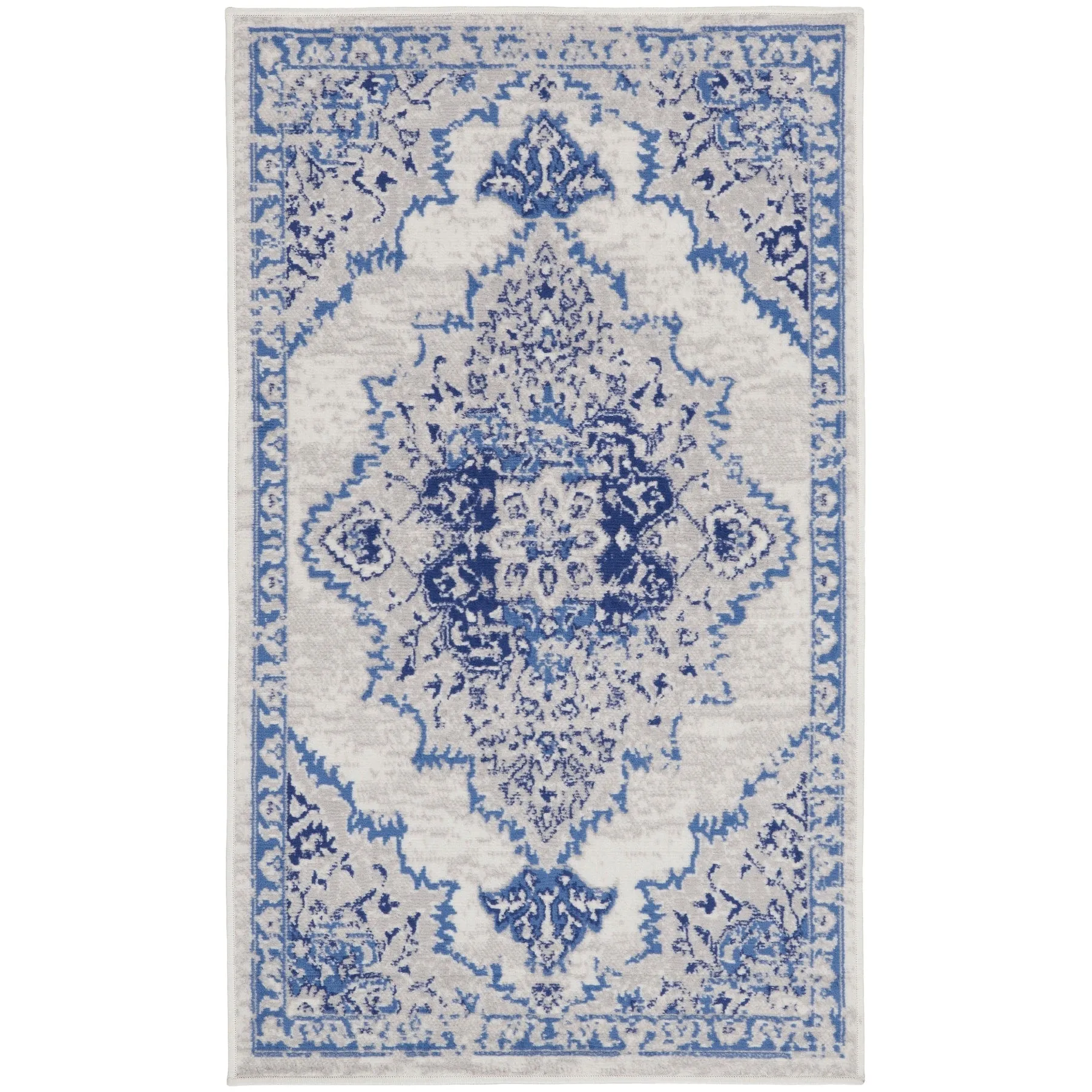 Nourison Whimsicle Persian Medallion Ivory Blue Area Rug
