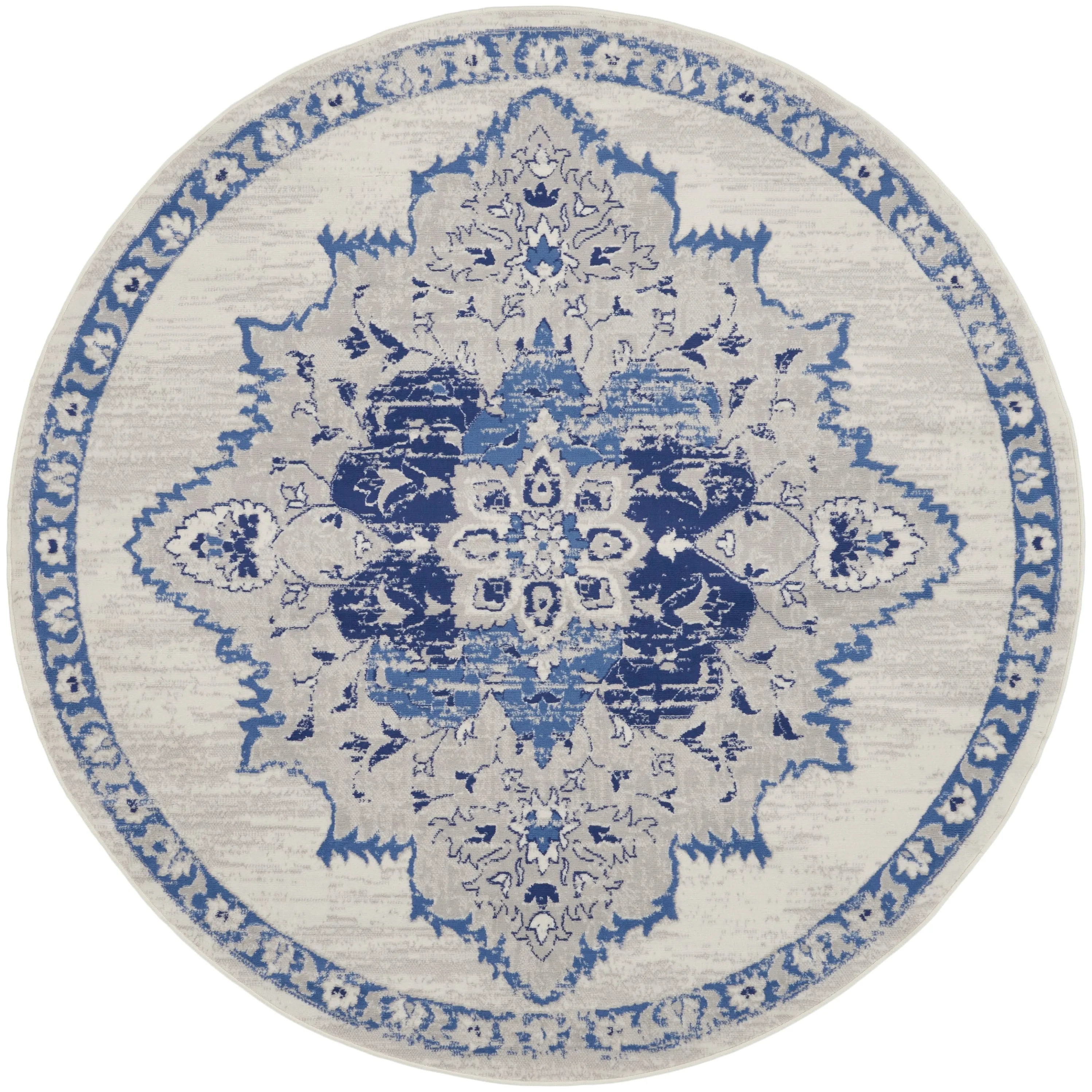 Nourison Whimsicle Persian Medallion Ivory Blue Area Rug