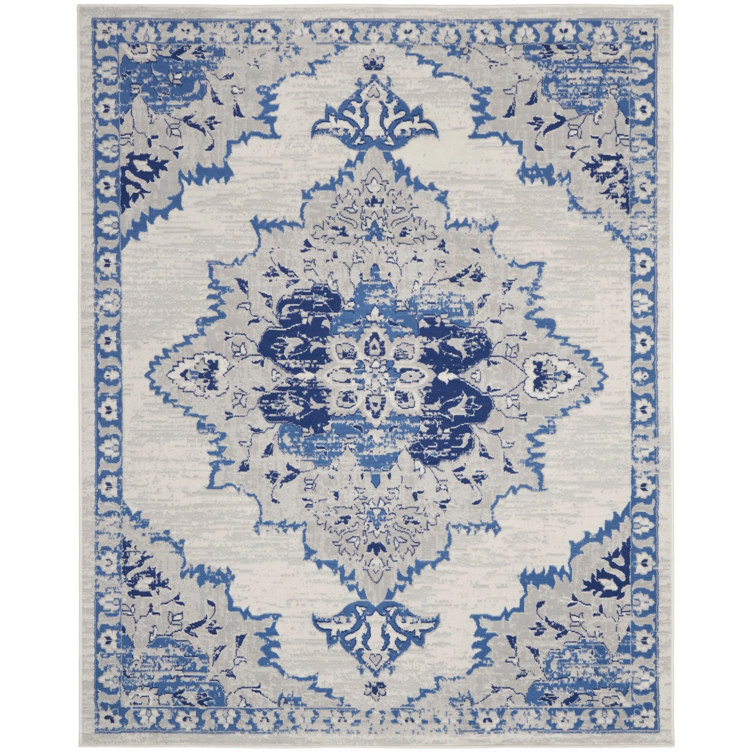 Nourison Whimsicle Persian Medallion Ivory Blue Area Rug