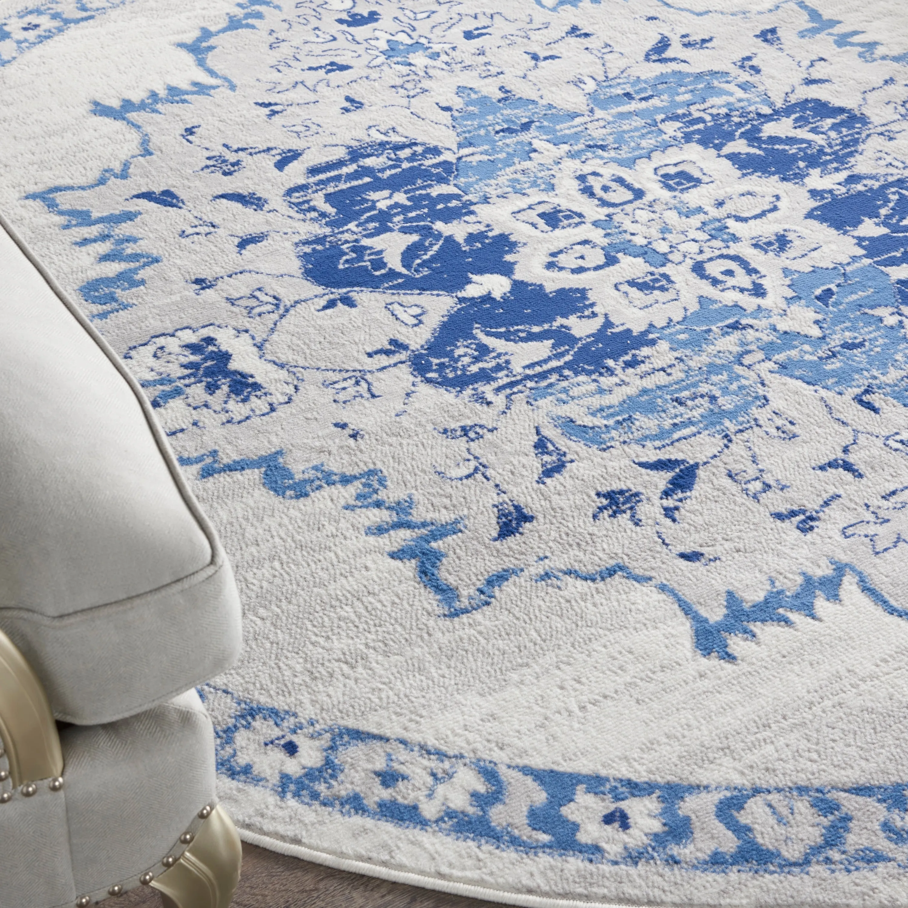 Nourison Whimsicle Persian Medallion Ivory Blue Area Rug