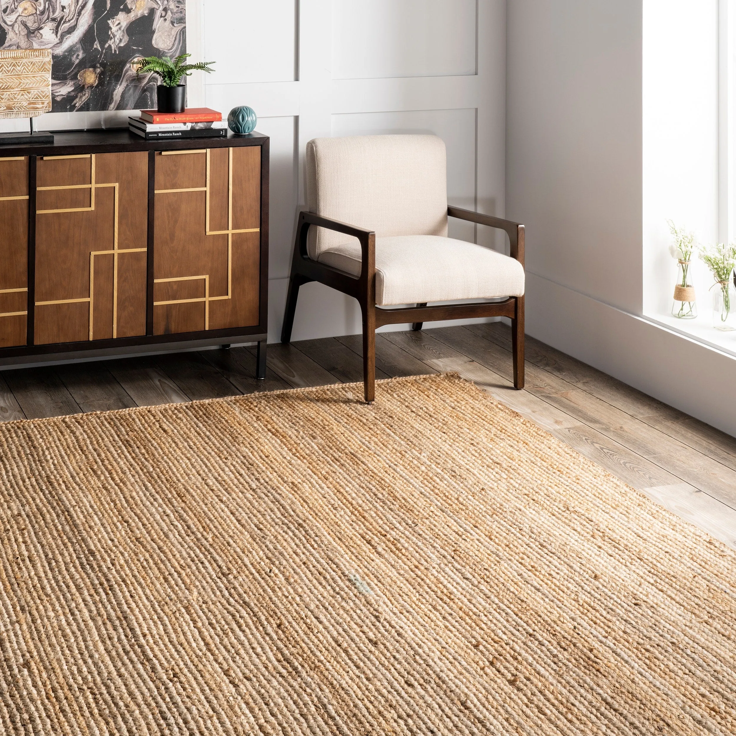 Nuloom Adelaida Farmhouse Jute Area Rug