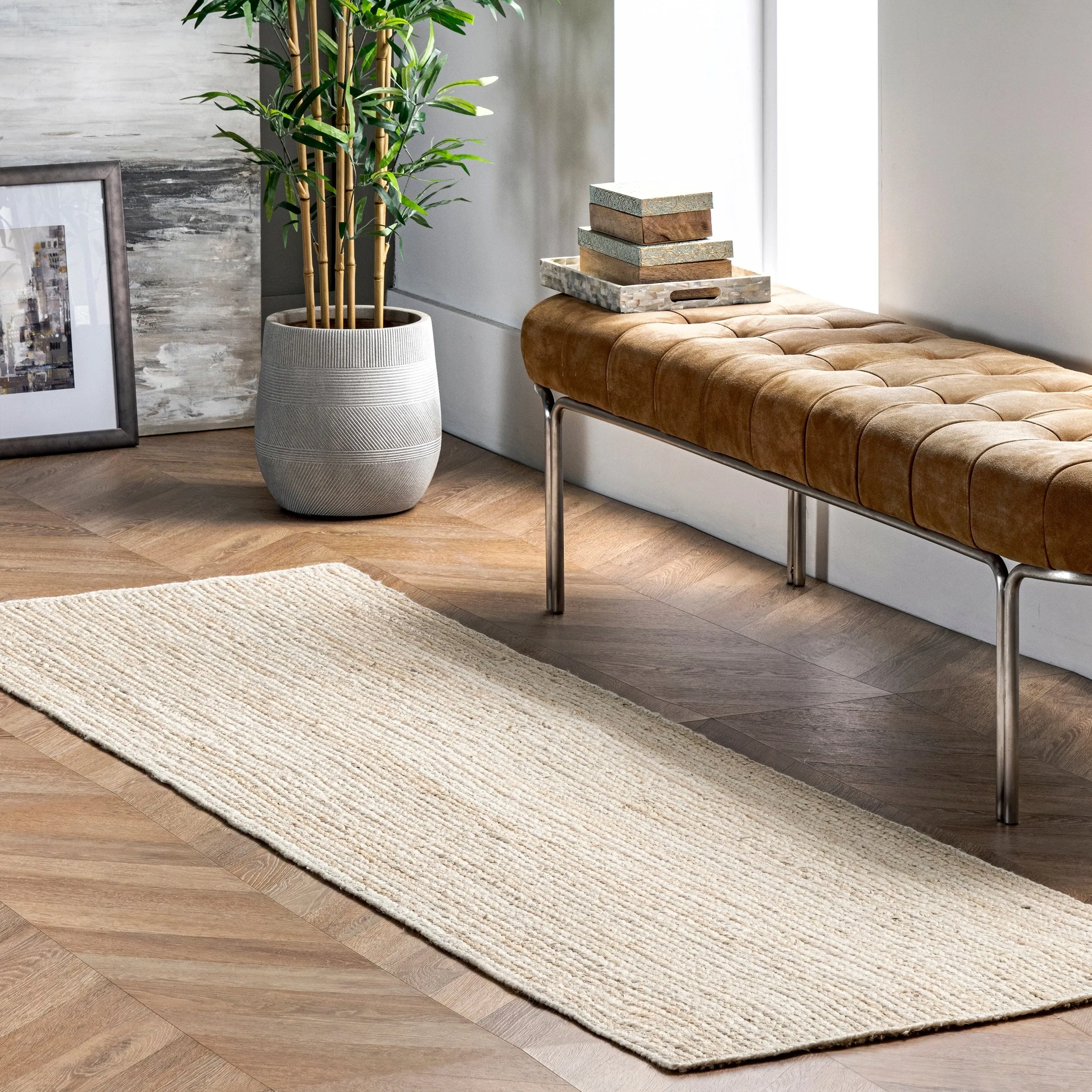 Nuloom Adelaida Farmhouse Jute Area Rug