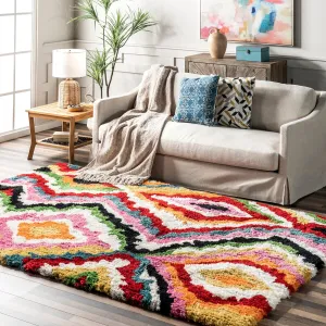 Nuloom Avery Colorful Geometric Shag Area Rug