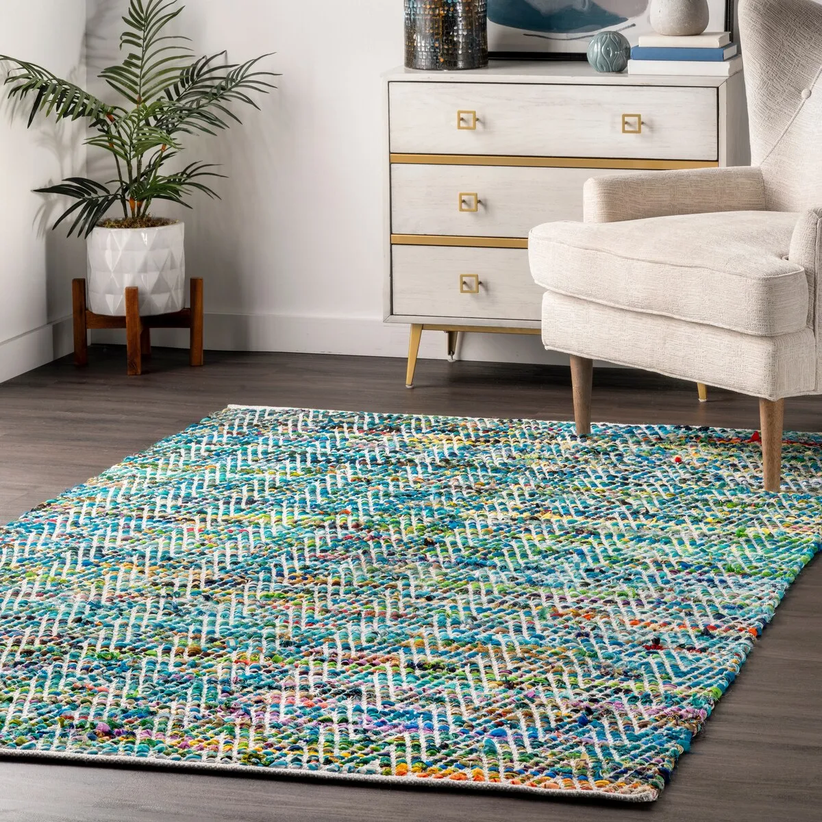 Nuloom Boho Handmade Flatweave Chevron Cotton Rug