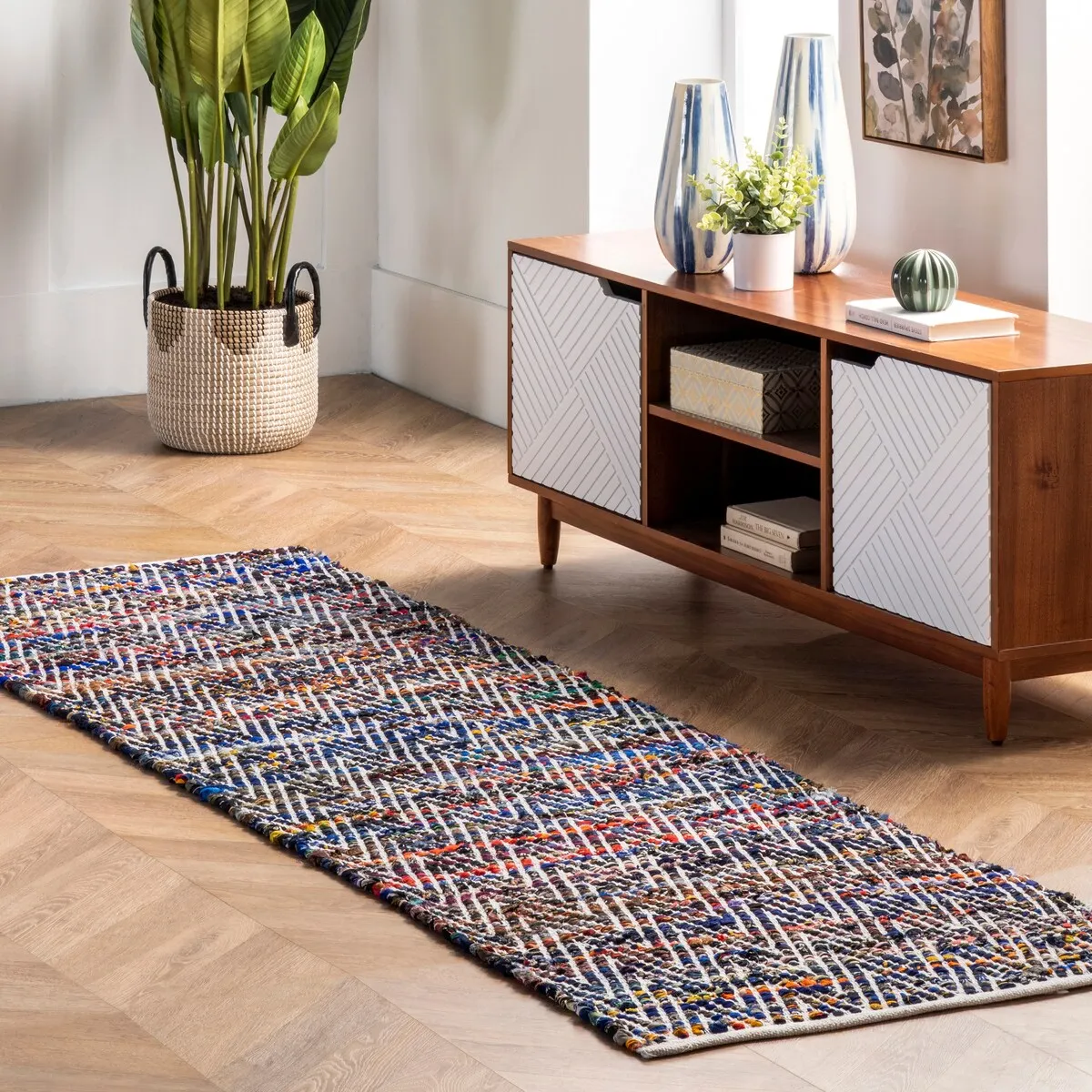 Nuloom Boho Handmade Flatweave Chevron Cotton Rug