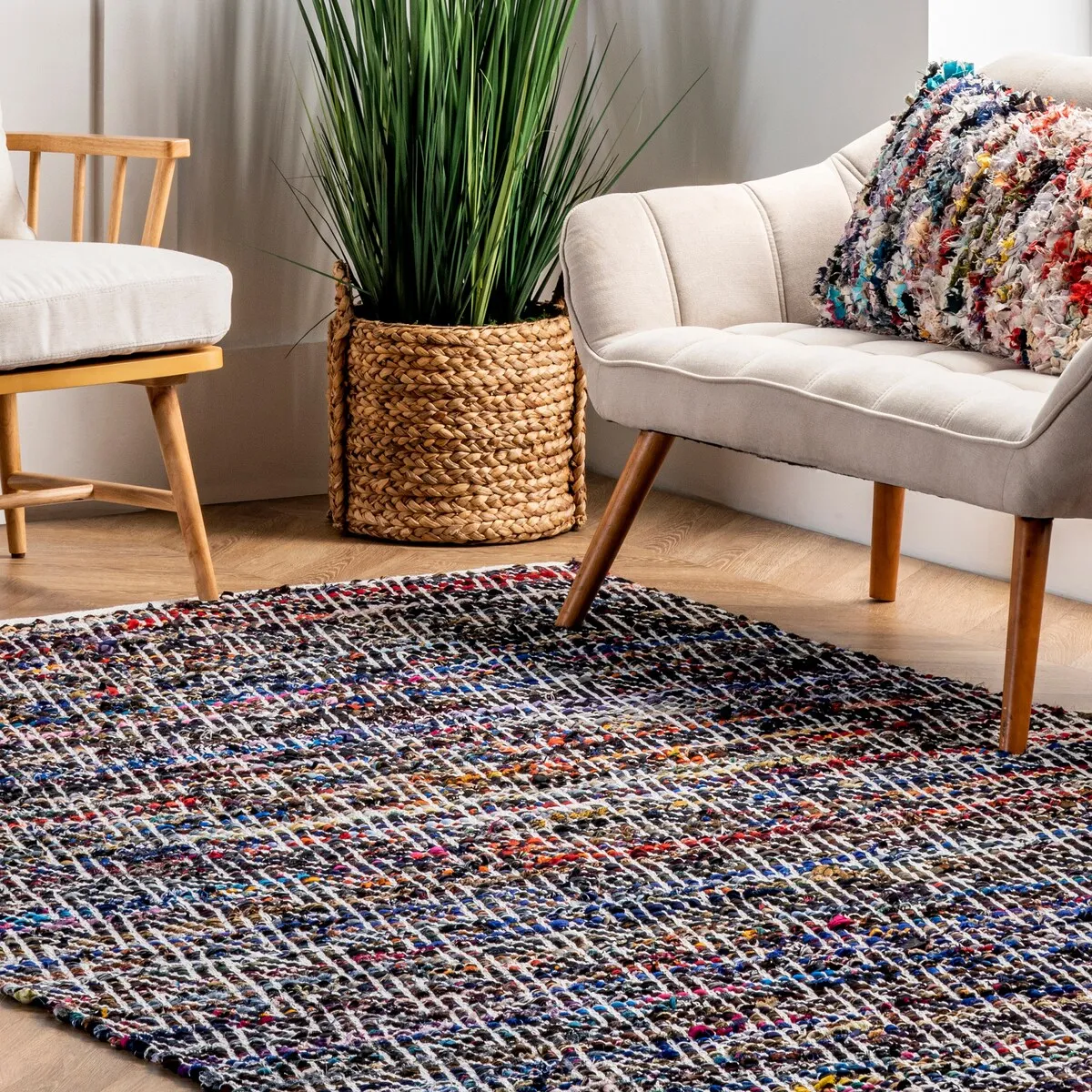 Nuloom Boho Handmade Flatweave Chevron Cotton Rug