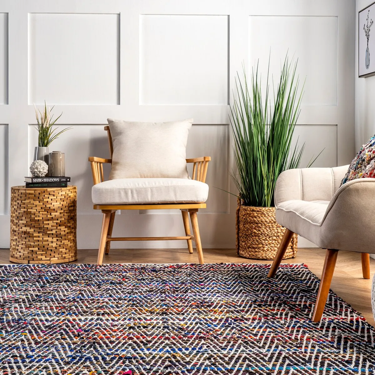 Nuloom Boho Handmade Flatweave Chevron Cotton Rug