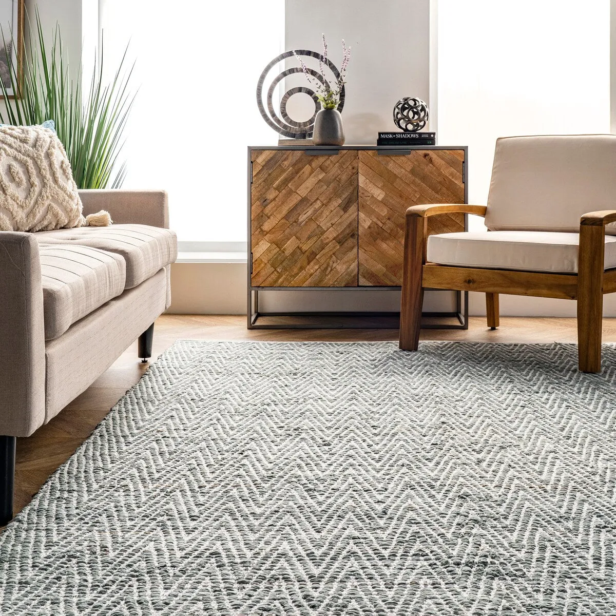 Nuloom Boho Handmade Flatweave Chevron Cotton Rug