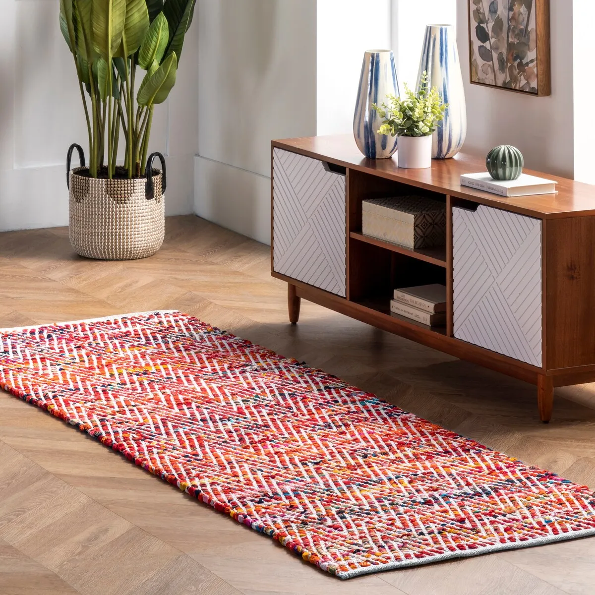 Nuloom Boho Handmade Flatweave Chevron Cotton Rug