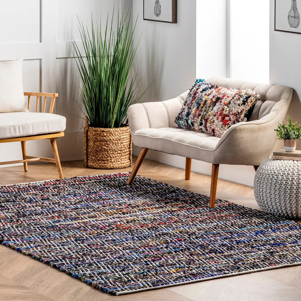 Nuloom Boho Handmade Flatweave Chevron Cotton Rug