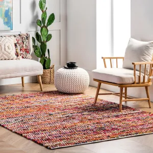 Nuloom Boho Handmade Flatweave Chevron Cotton Rug
