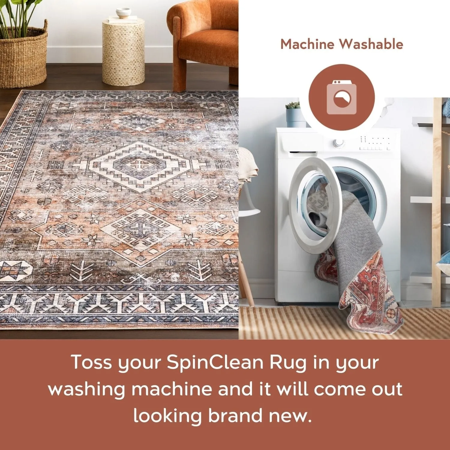 Nuloom Bowie SpinClean Machine Washable Tribal Pattern Area Rug