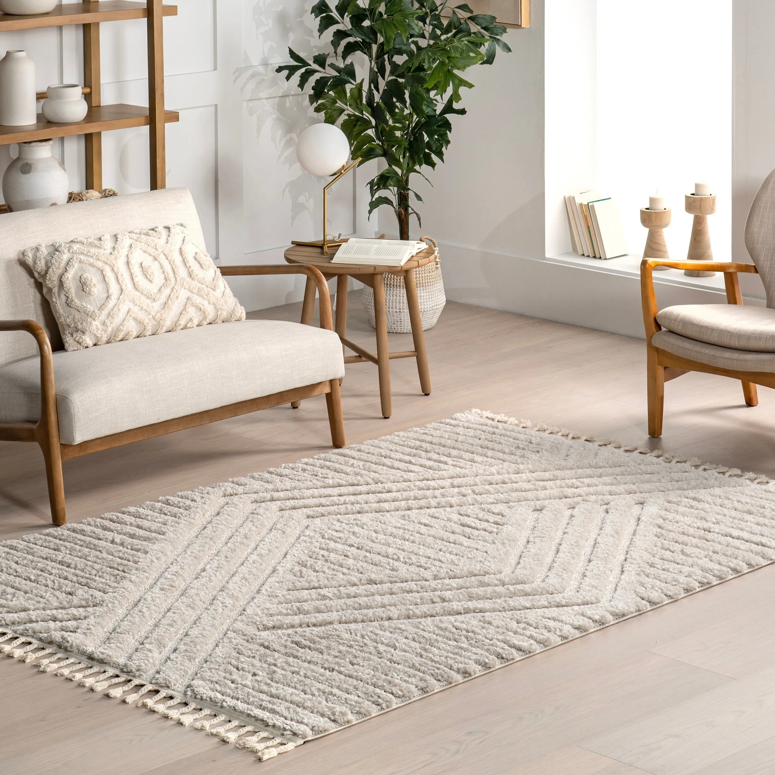 Nuloom Briella High-Low Geometric Shag Area Rug
