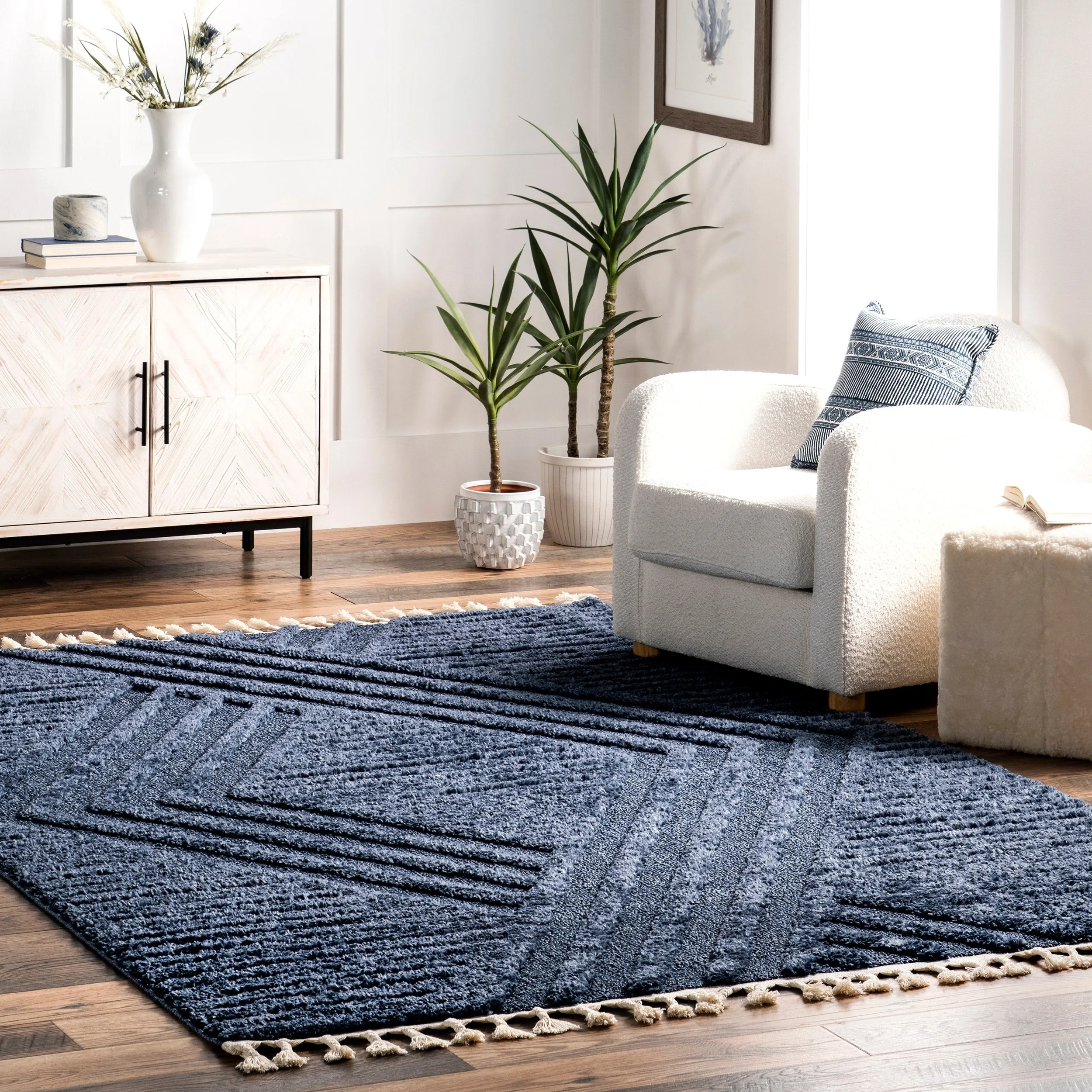 Nuloom Briella High-Low Geometric Shag Area Rug