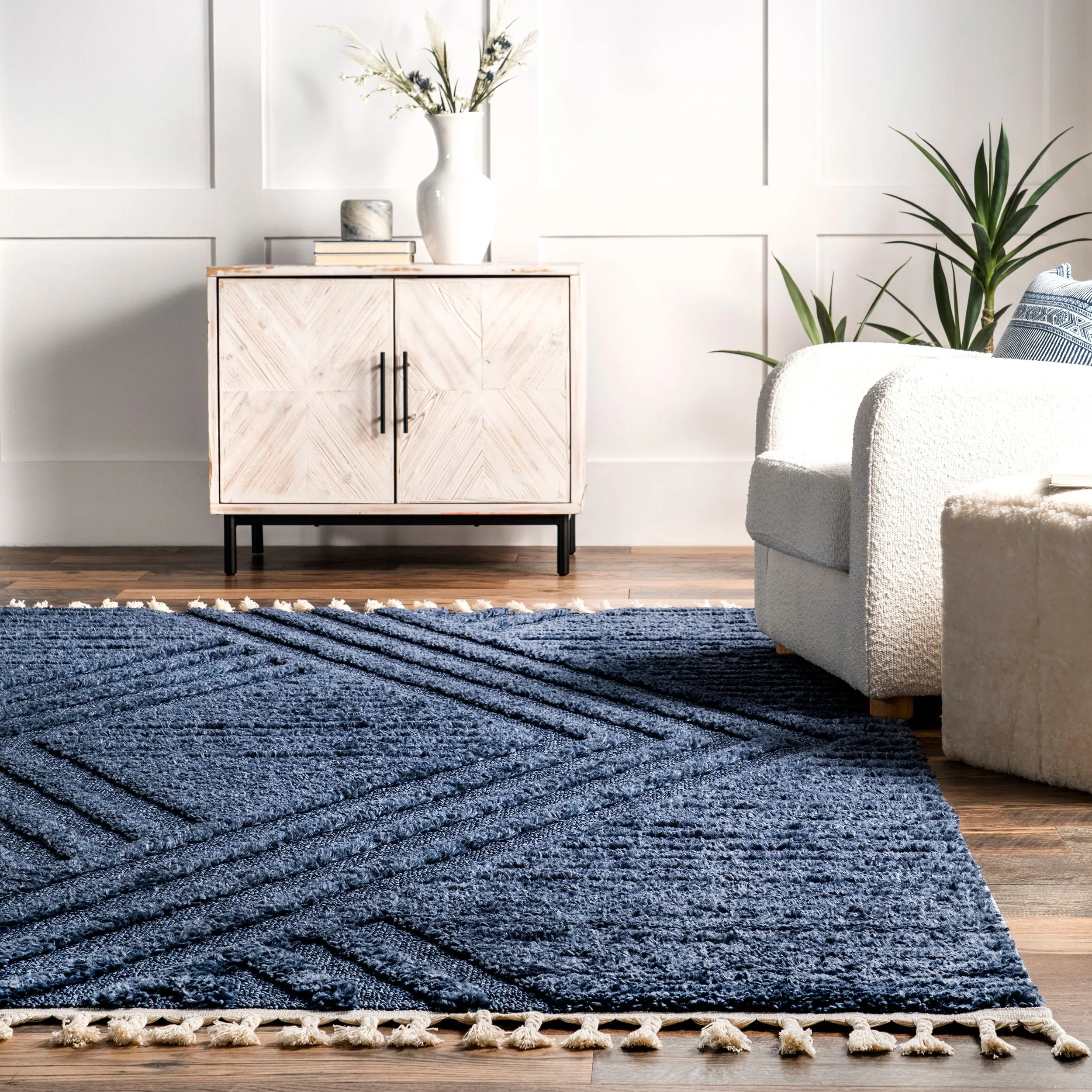 Nuloom Briella High-Low Geometric Shag Area Rug