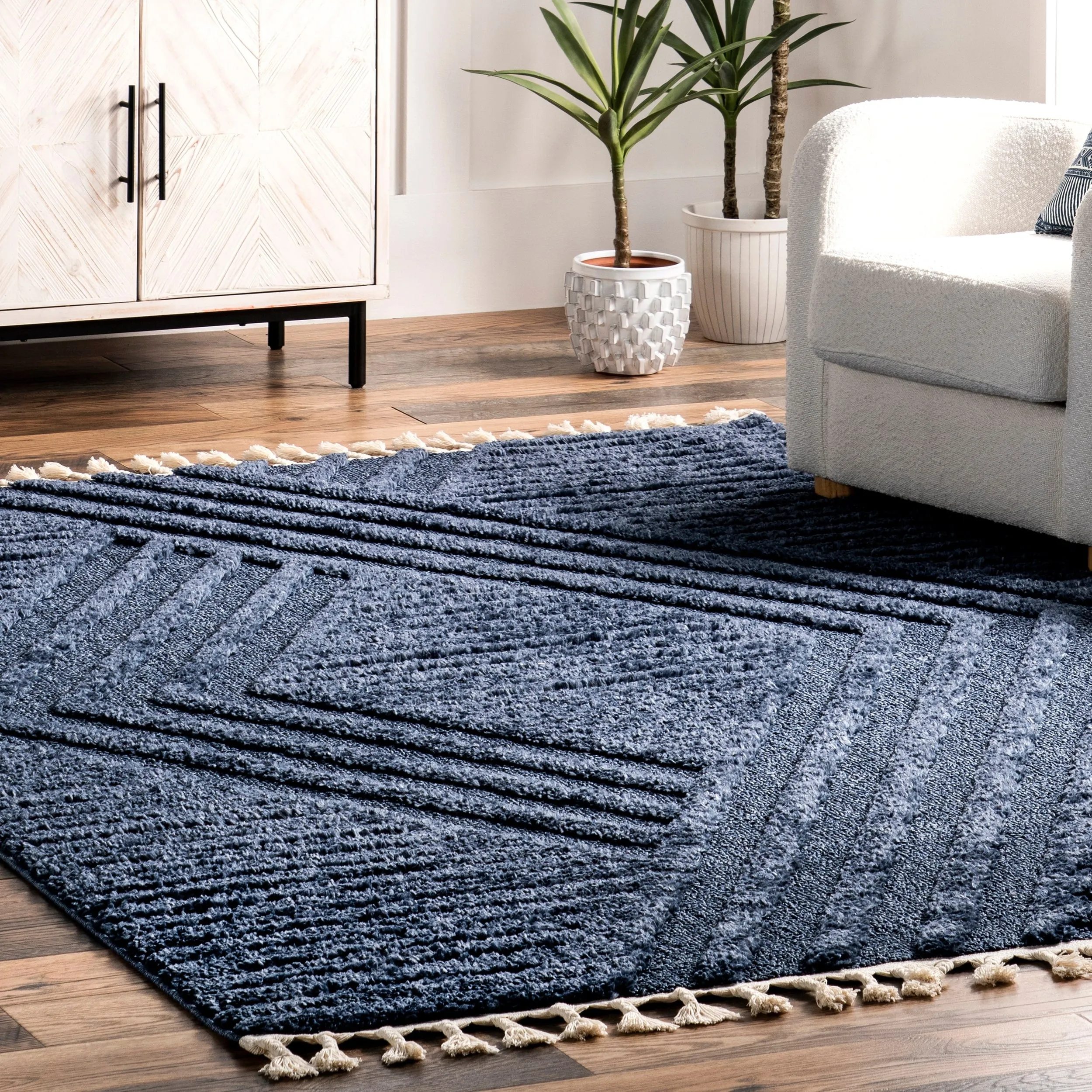 Nuloom Briella High-Low Geometric Shag Area Rug