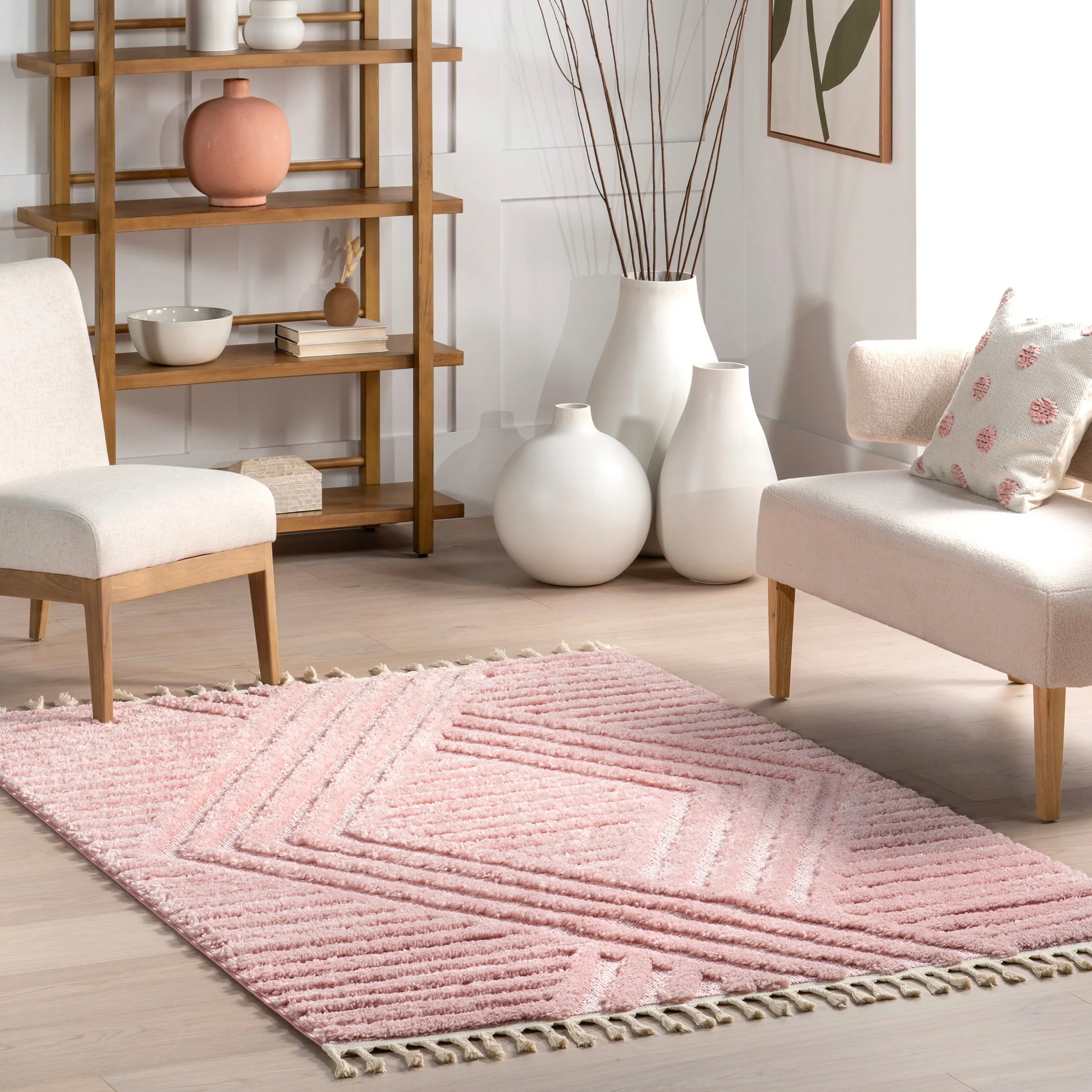 Nuloom Briella High-Low Geometric Shag Area Rug
