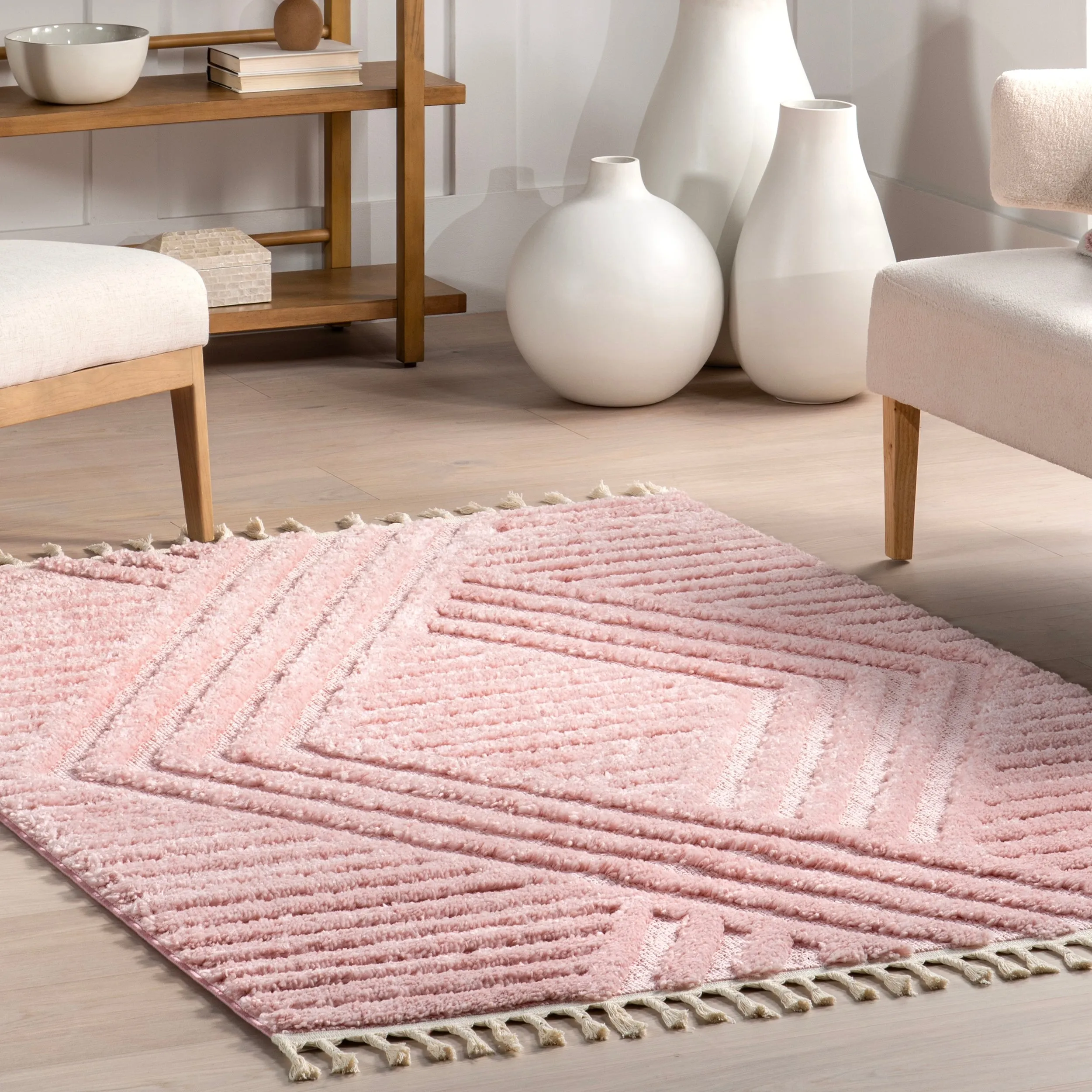 Nuloom Briella High-Low Geometric Shag Area Rug
