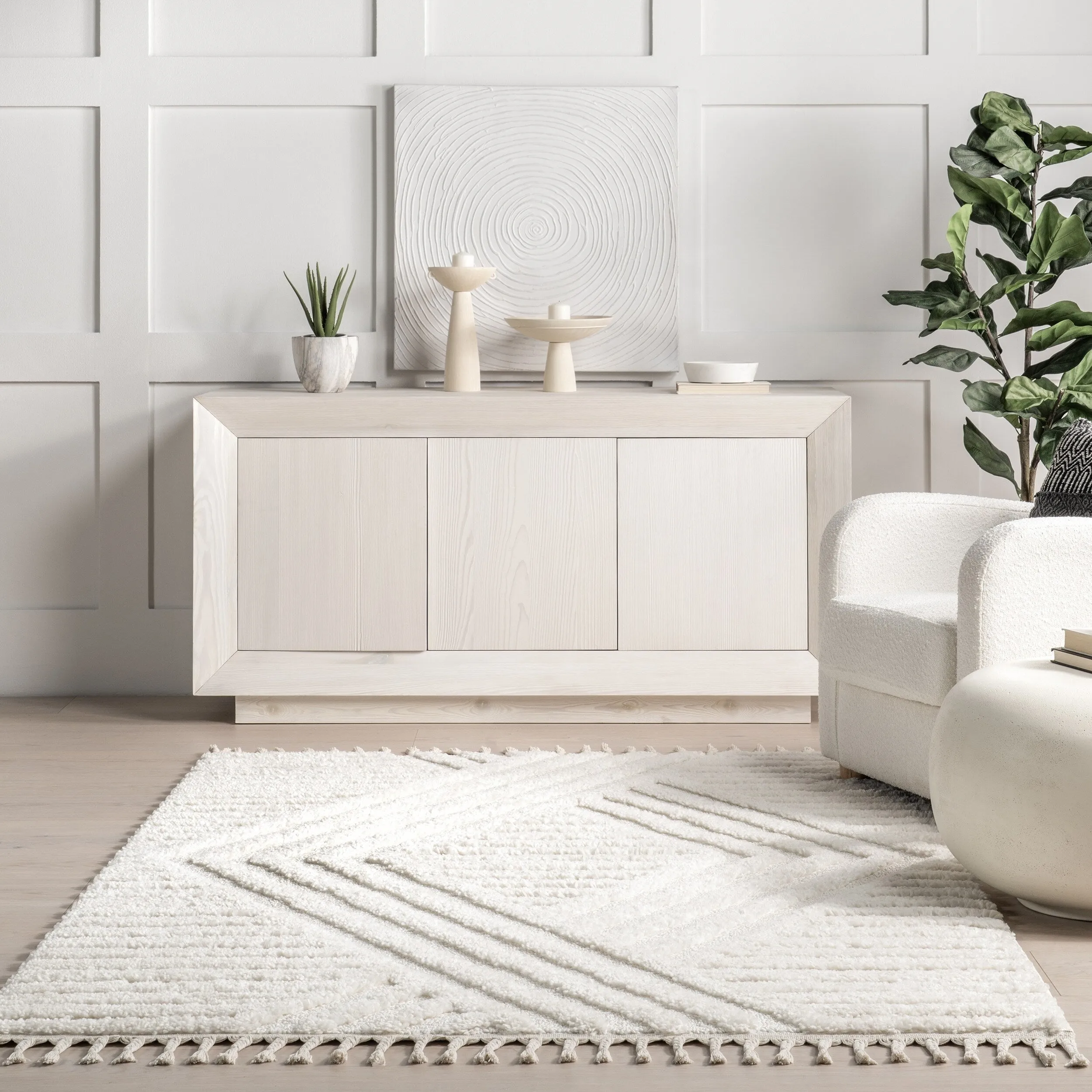 Nuloom Briella High-Low Geometric Shag Area Rug