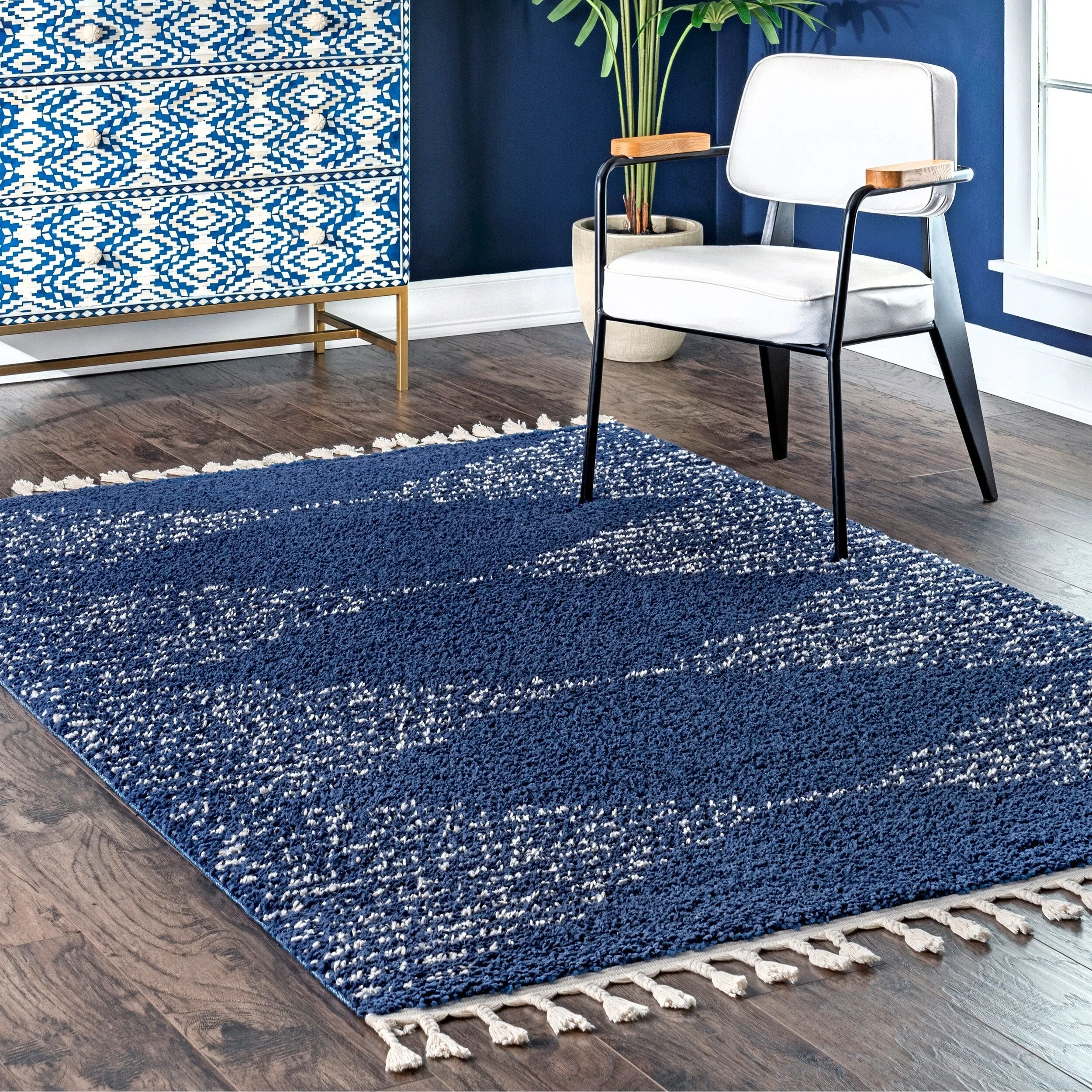 Nuloom Denton Diamond Shag Tassel Area Rug