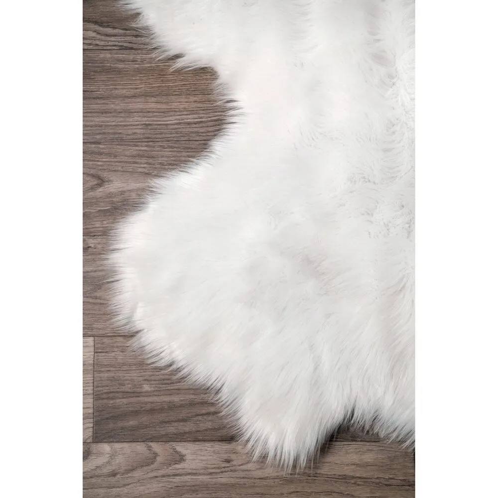 Nuloom Double Faux Flokati Sheepskin Shag Runner Rug