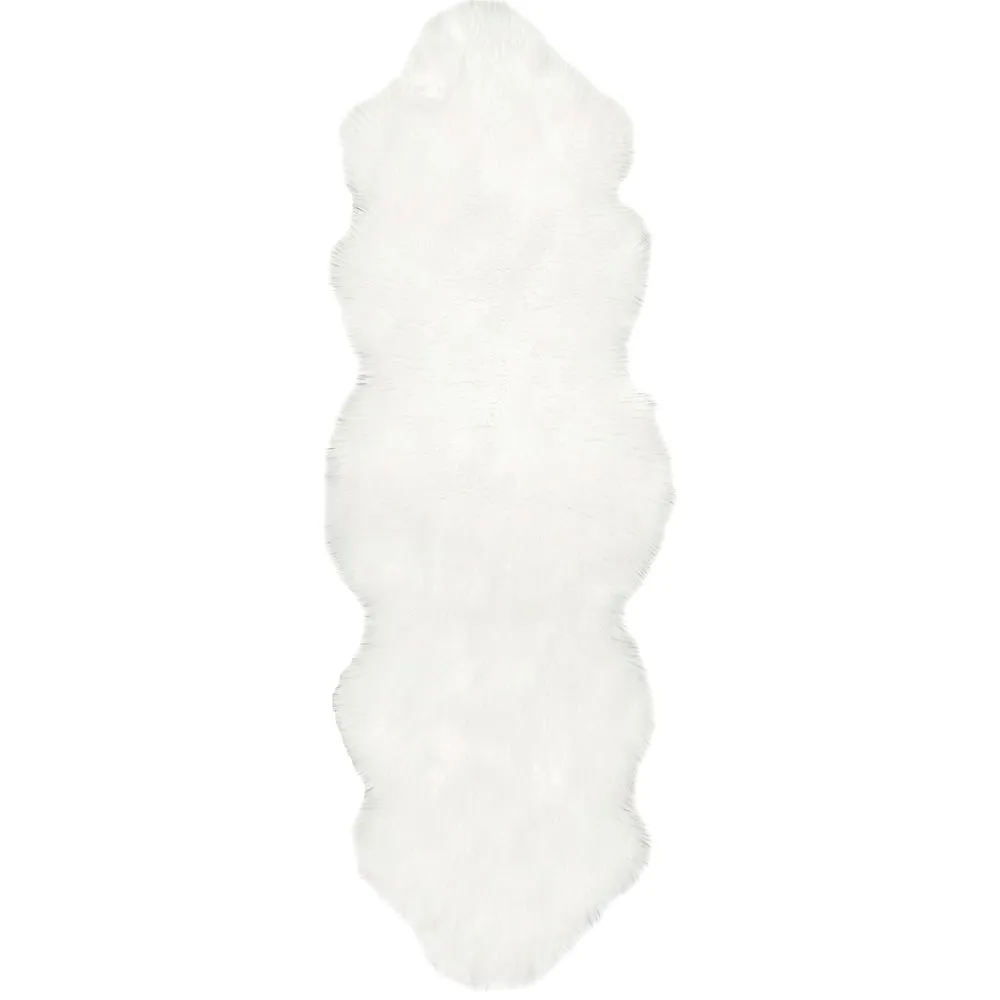 Nuloom Double Faux Flokati Sheepskin Shag Runner Rug