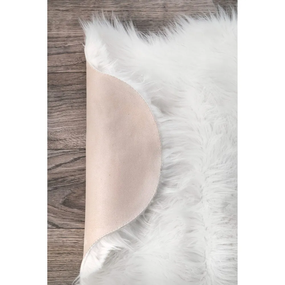 Nuloom Double Faux Flokati Sheepskin Shag Runner Rug