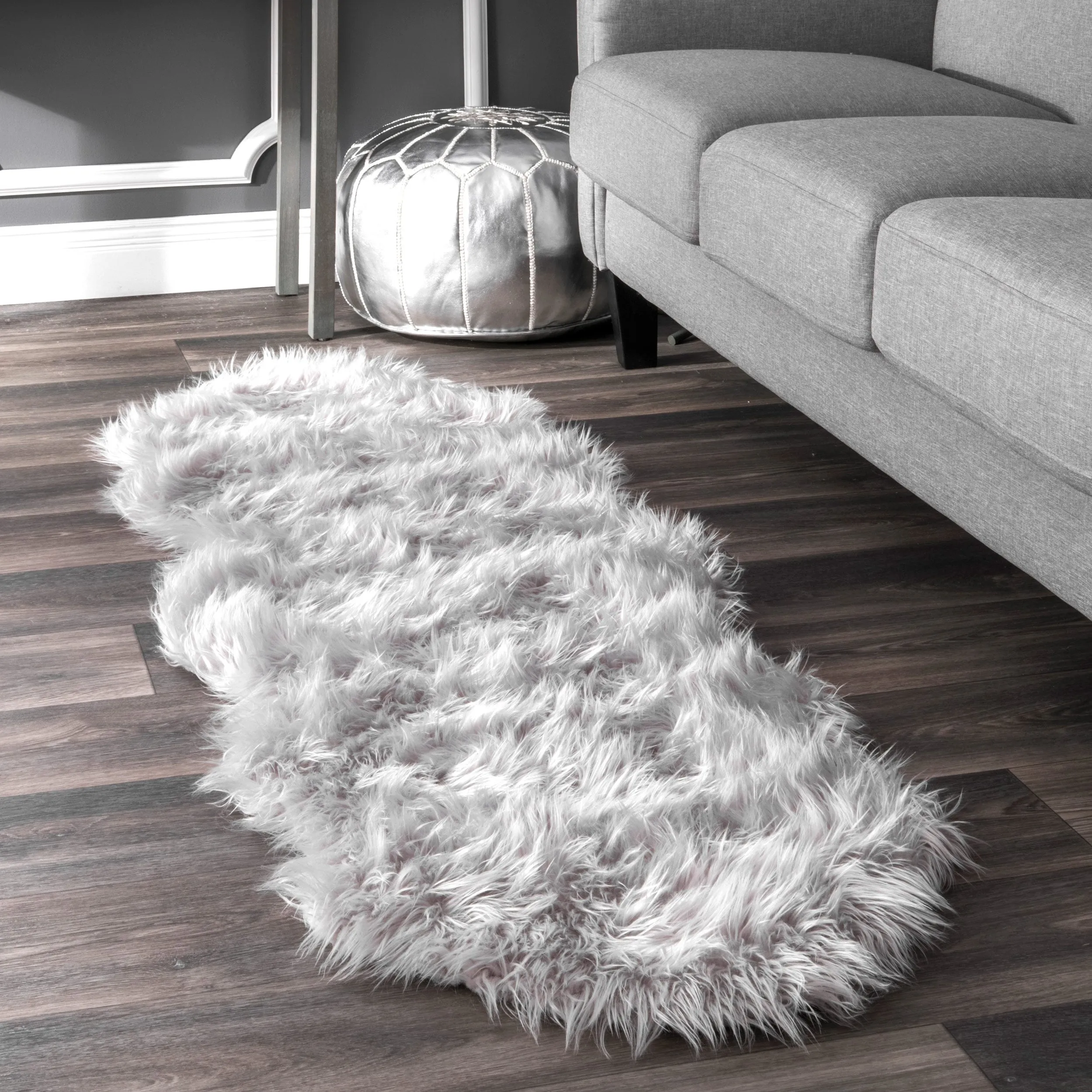 Nuloom Double Faux Flokati Sheepskin Shag Runner Rug