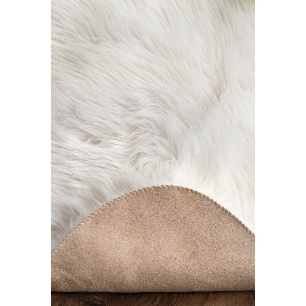 Nuloom Double Faux Flokati Sheepskin Shag Runner Rug