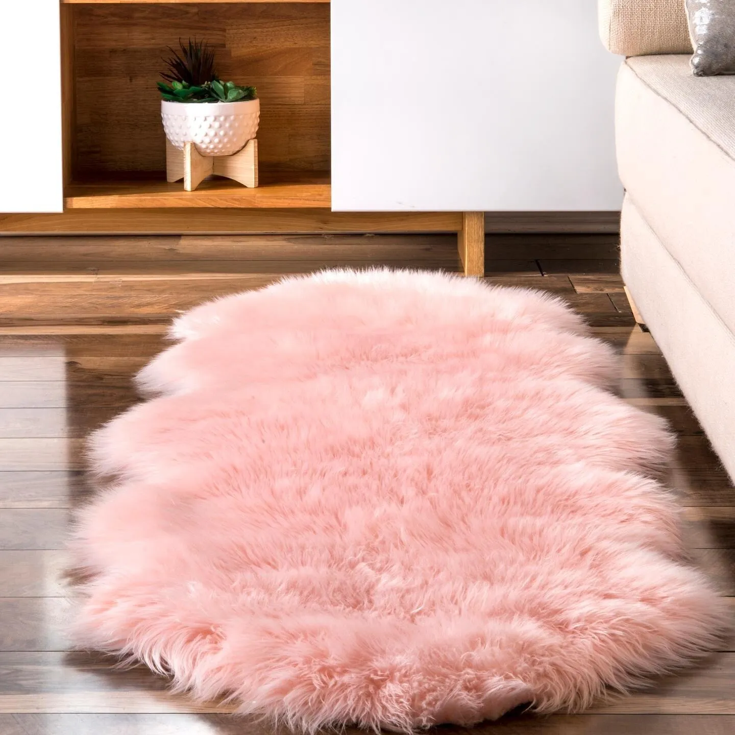 Nuloom Double Faux Flokati Sheepskin Shag Runner Rug