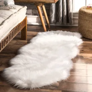 Nuloom Double Faux Flokati Sheepskin Shag Runner Rug