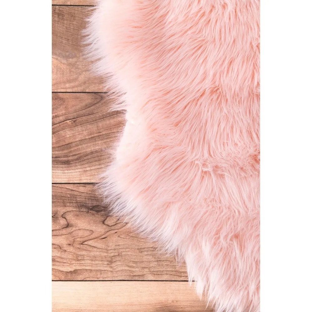 Nuloom Double Faux Flokati Sheepskin Shag Runner Rug