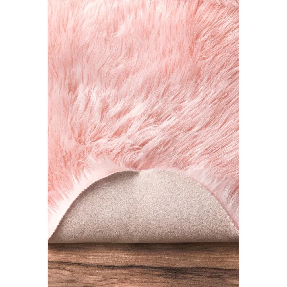 Nuloom Double Faux Flokati Sheepskin Shag Runner Rug