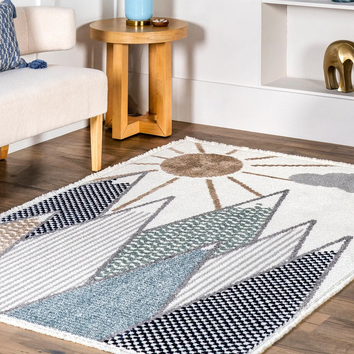 Nuloom Elsha Rocky Mountains Kids Fringe Area Rug