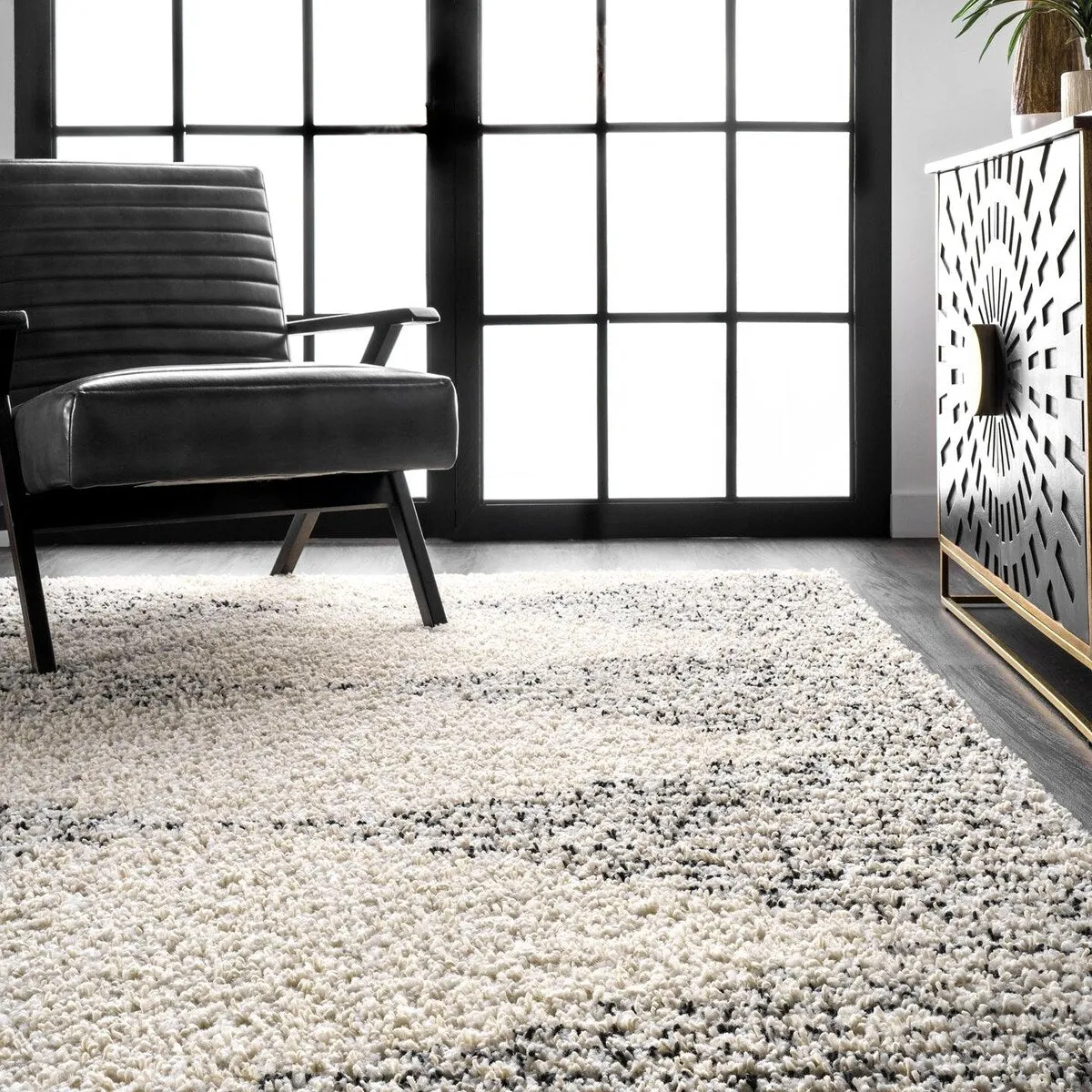 Nuloom Geometric Scarlette Abstract Diamonds Soft Shag Area Rug