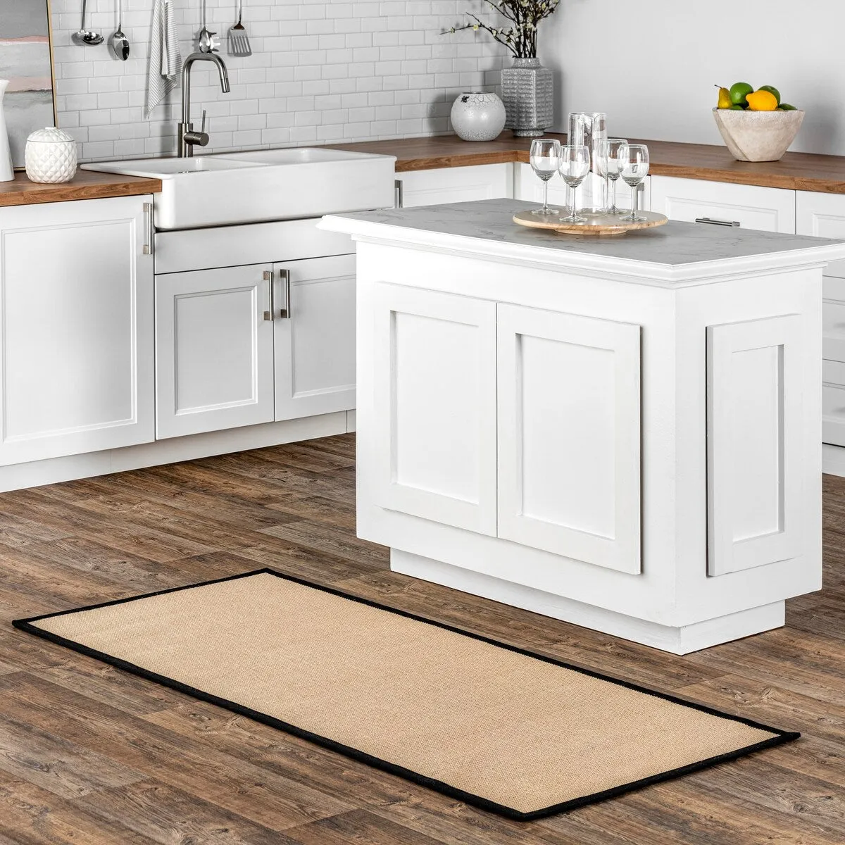 Nuloom Handmade Alexa Cotton-bordered Jute Rug