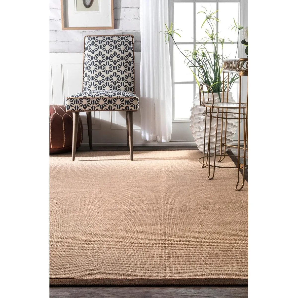 Nuloom Handmade Alexa Cotton-bordered Jute Rug