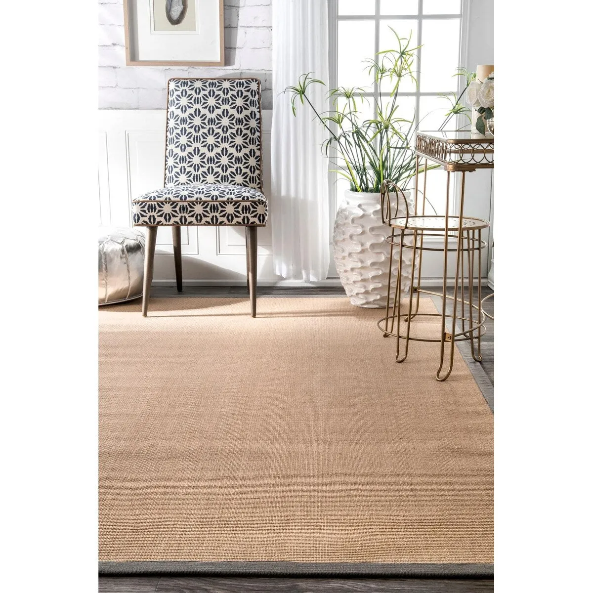 Nuloom Handmade Alexa Cotton-bordered Jute Rug