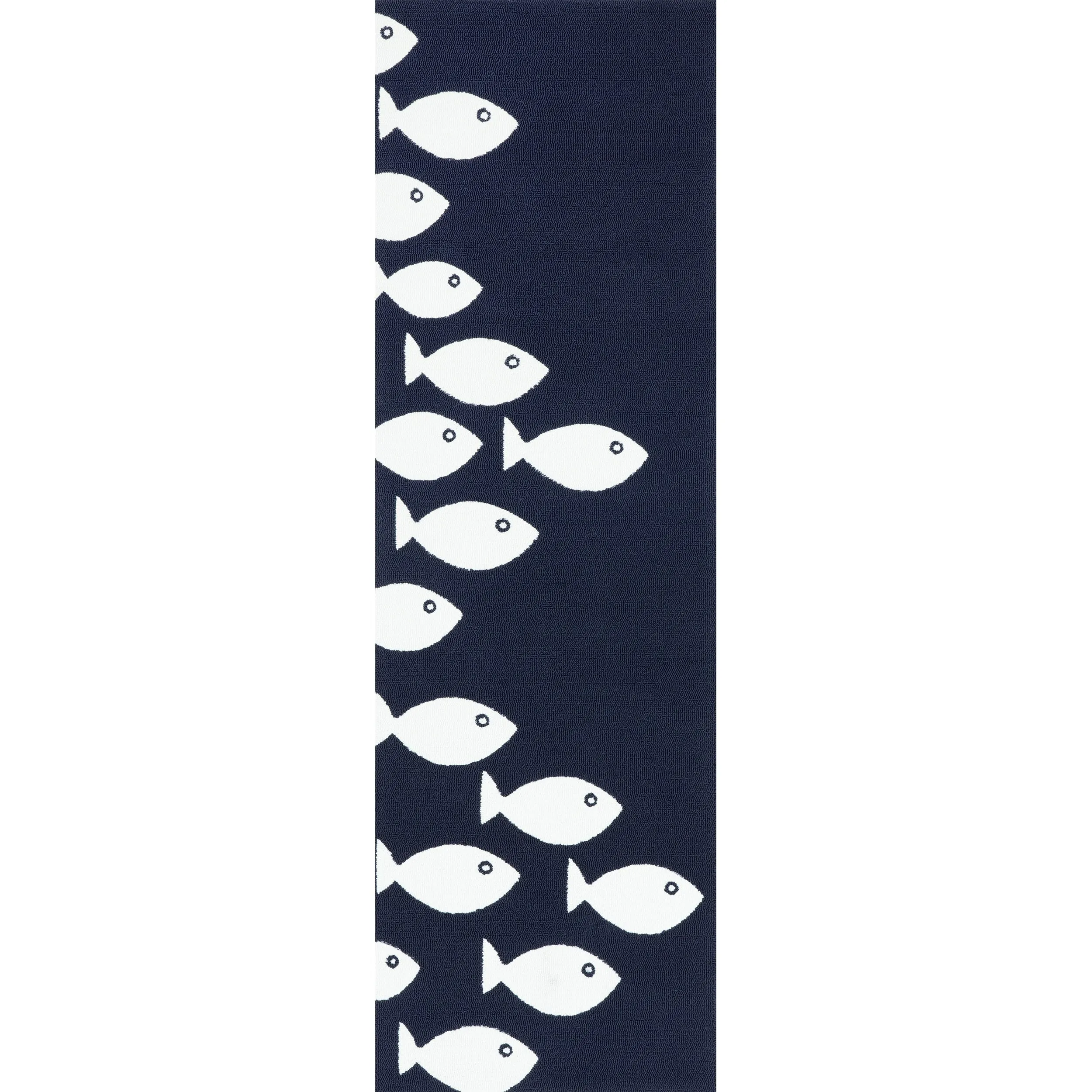 Nuloom Handmade Modern Navy Blue Fish Indoor/Outdoor Area Rug