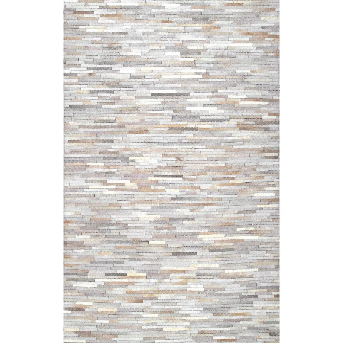 Nuloom Handmade Natural Patchwork Cowhide Leather Rug