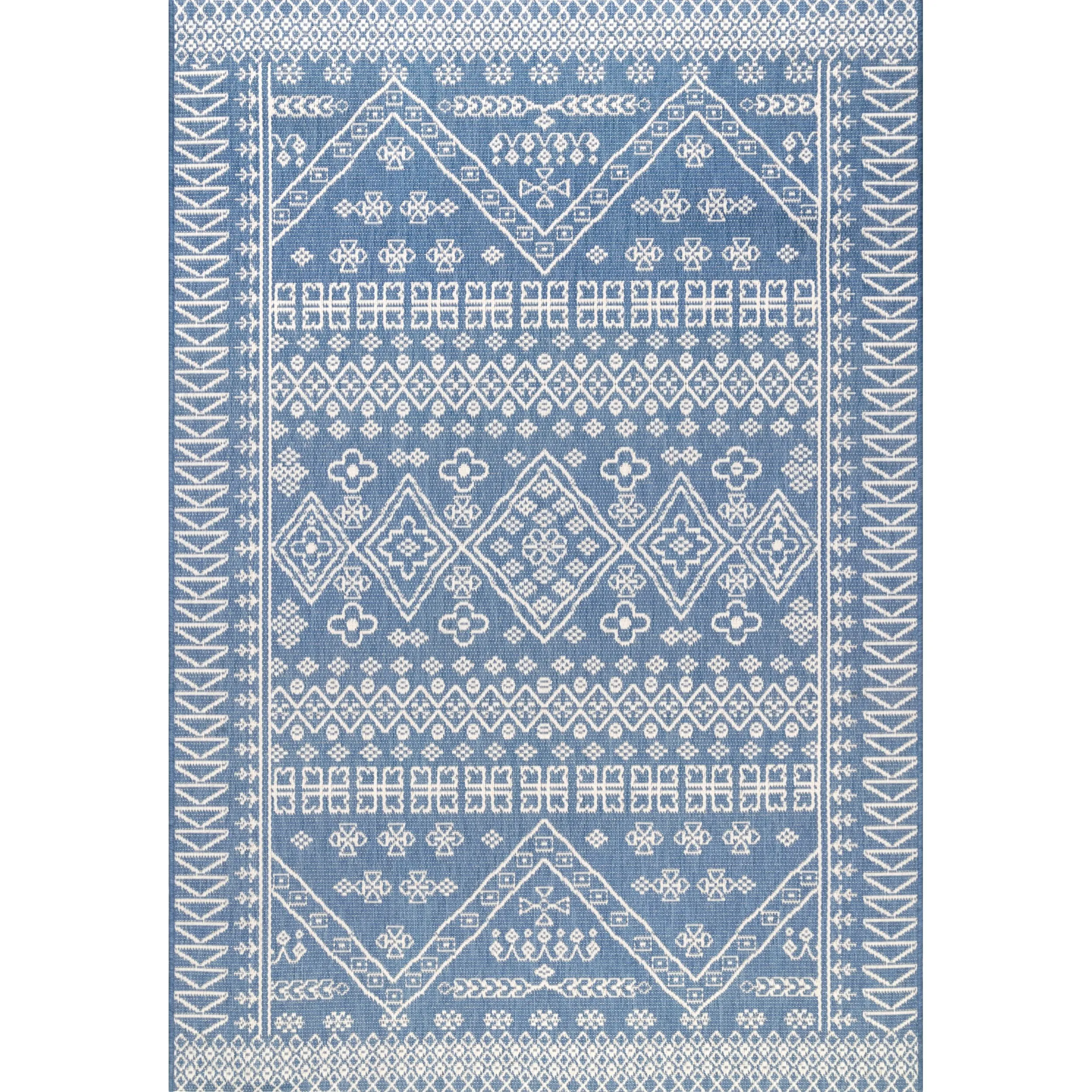 Nuloom Indoor/Outdoor Tribal Inspired Floral Diamonds Area Rug