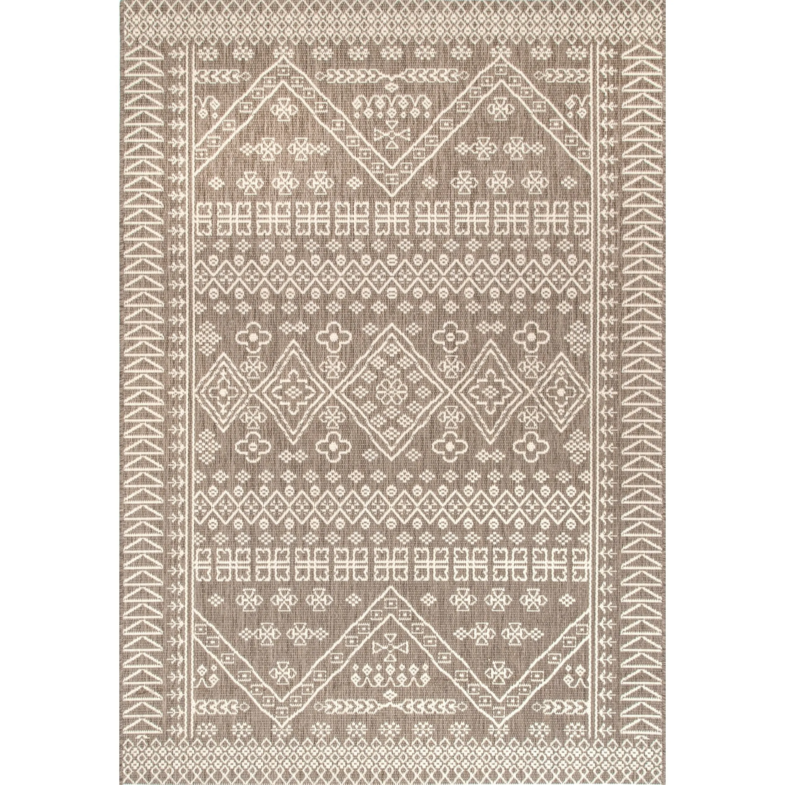 Nuloom Indoor/Outdoor Tribal Inspired Floral Diamonds Area Rug