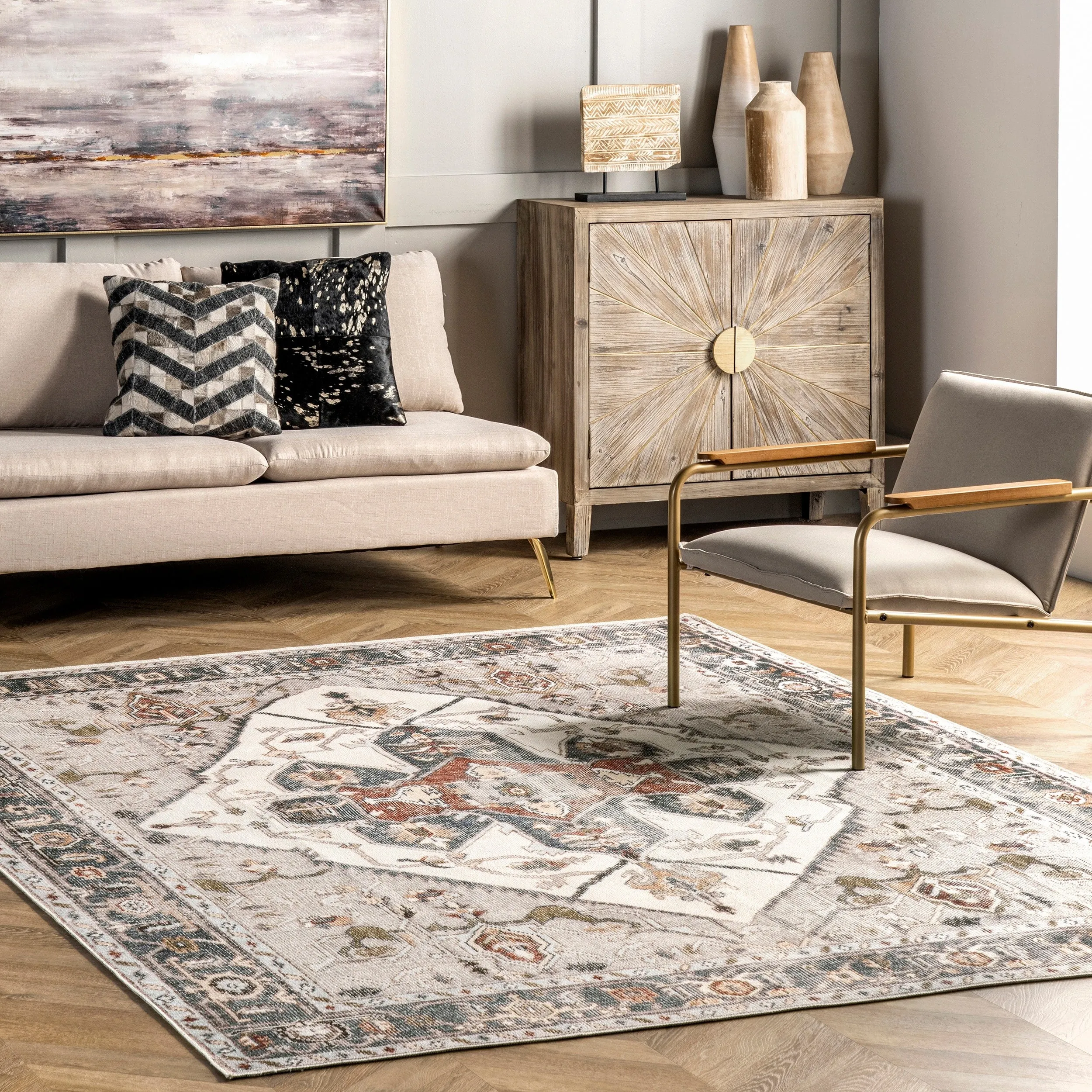 Nuloom Mali SpinClean Machine Washable Traditional Medallion Area Rug