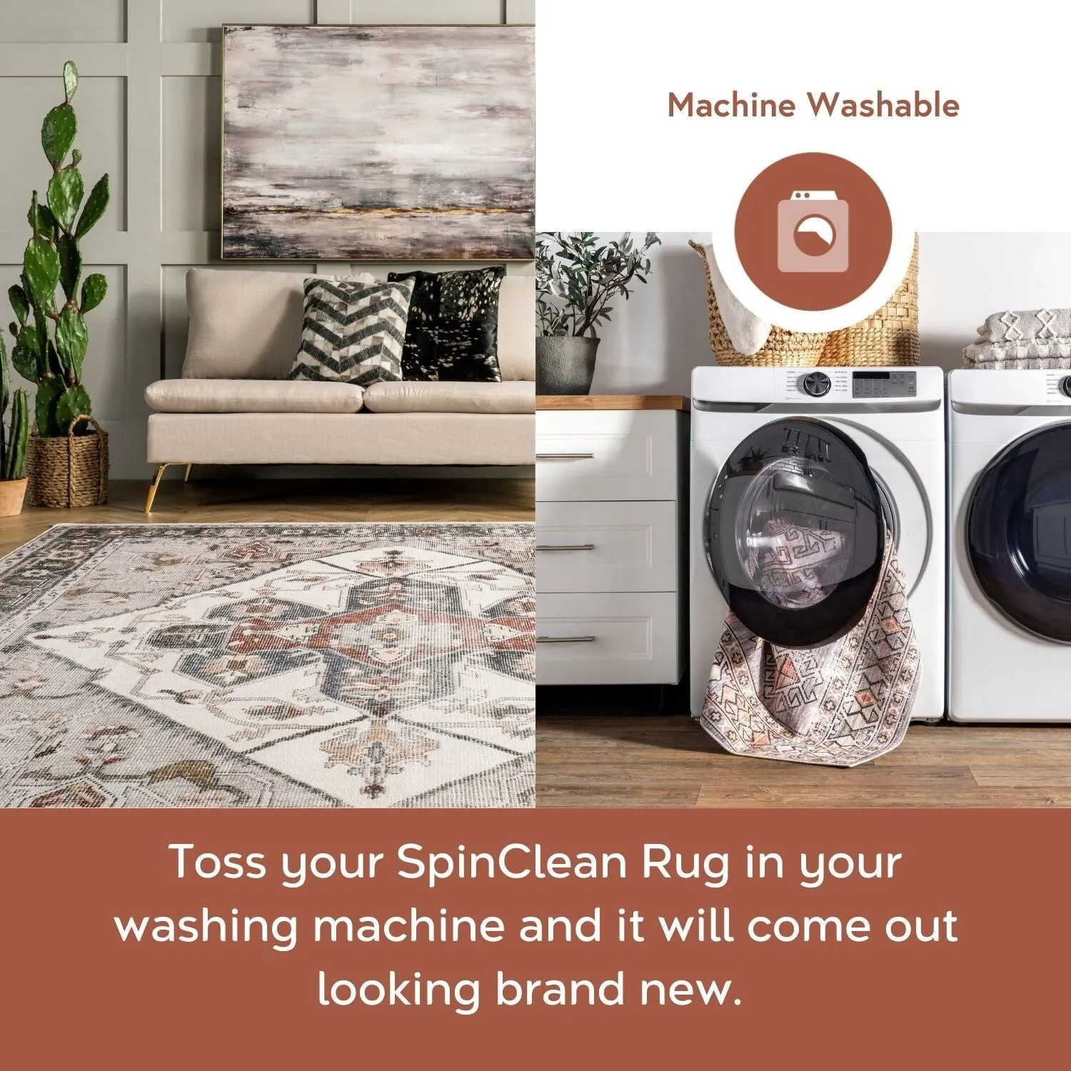Nuloom Mali SpinClean Machine Washable Traditional Medallion Area Rug