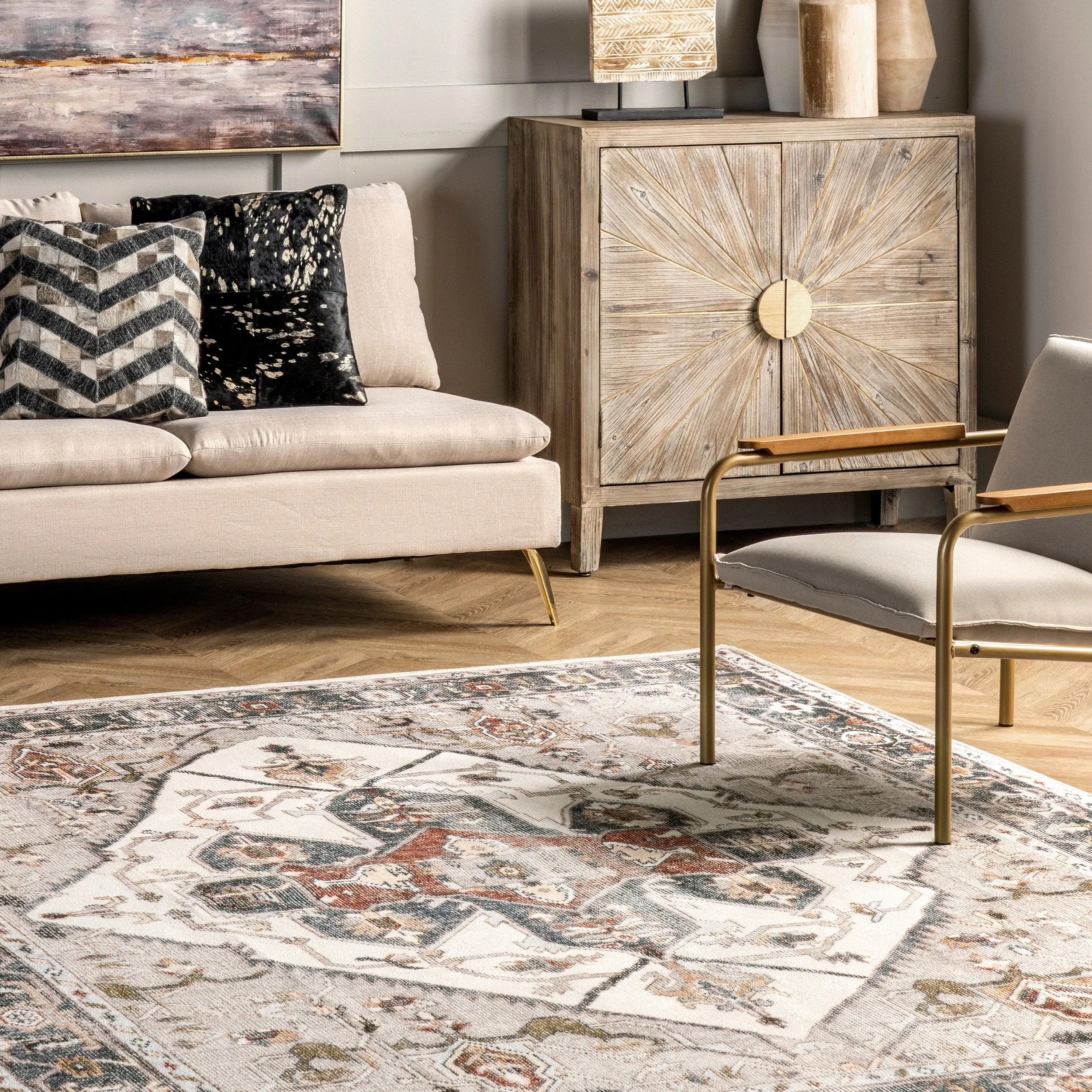 Nuloom Mali SpinClean Machine Washable Traditional Medallion Area Rug