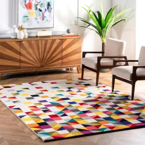 Nuloom Modern Abstract Triangle Mosaic Multicolor Area Rug
